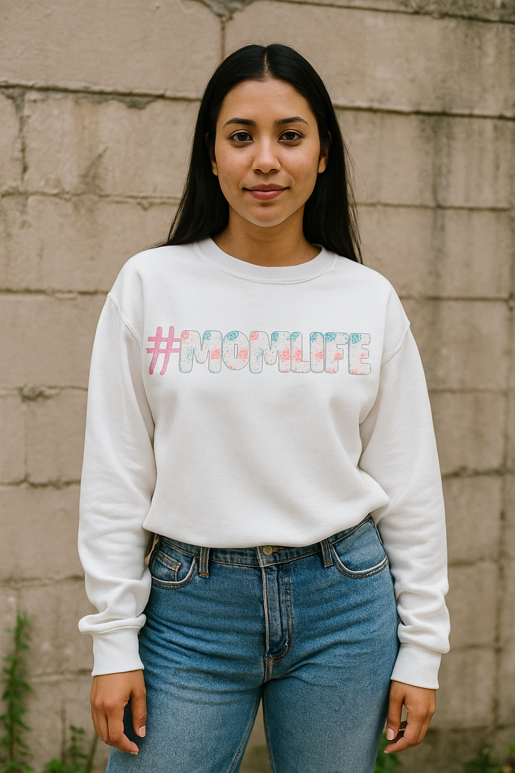 #MOMLIFE Floral Print Sweatshirt – Cute & Comfy Mom Vibes