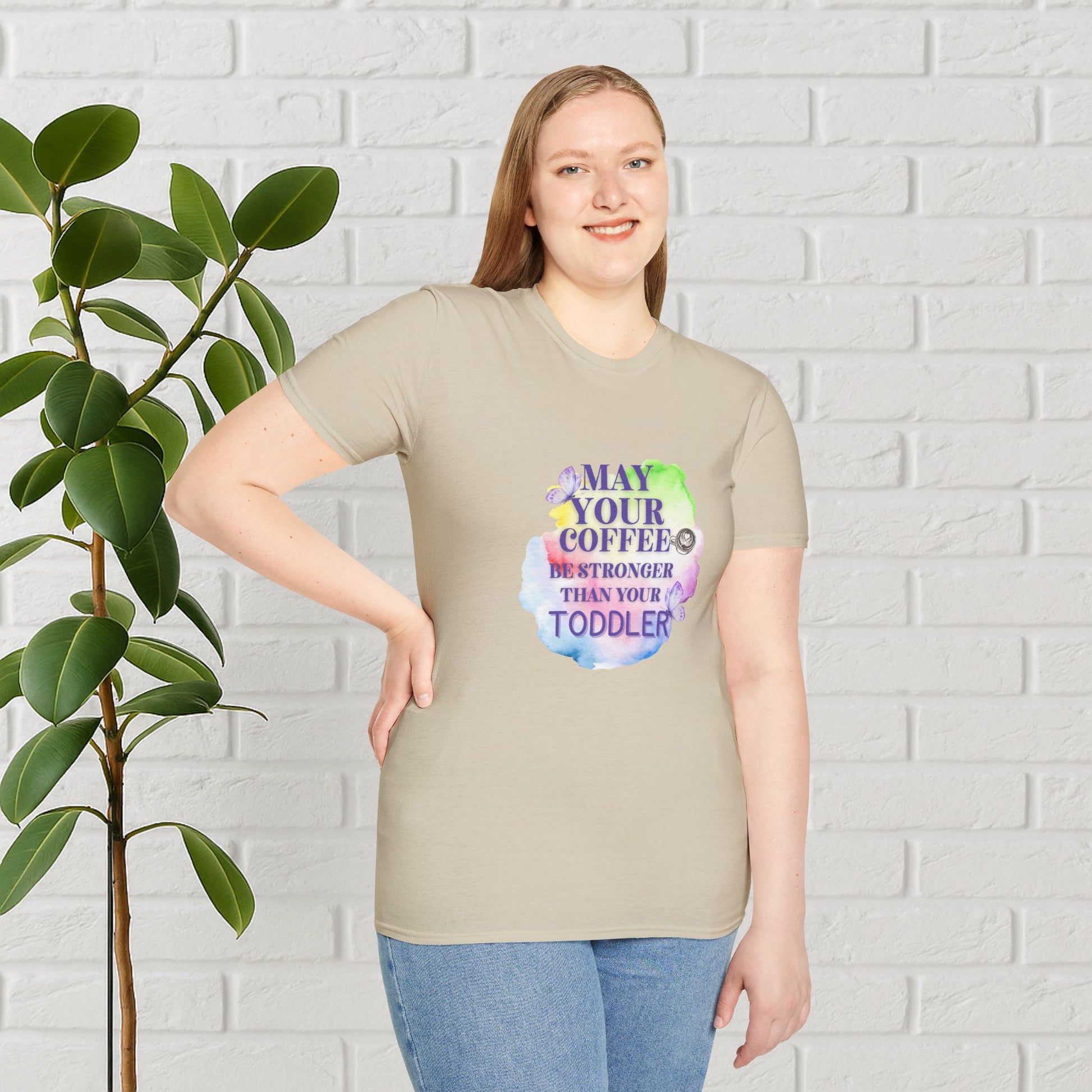 May Your Coffee Be Stronger – Watercolor Toddler Mom Tee