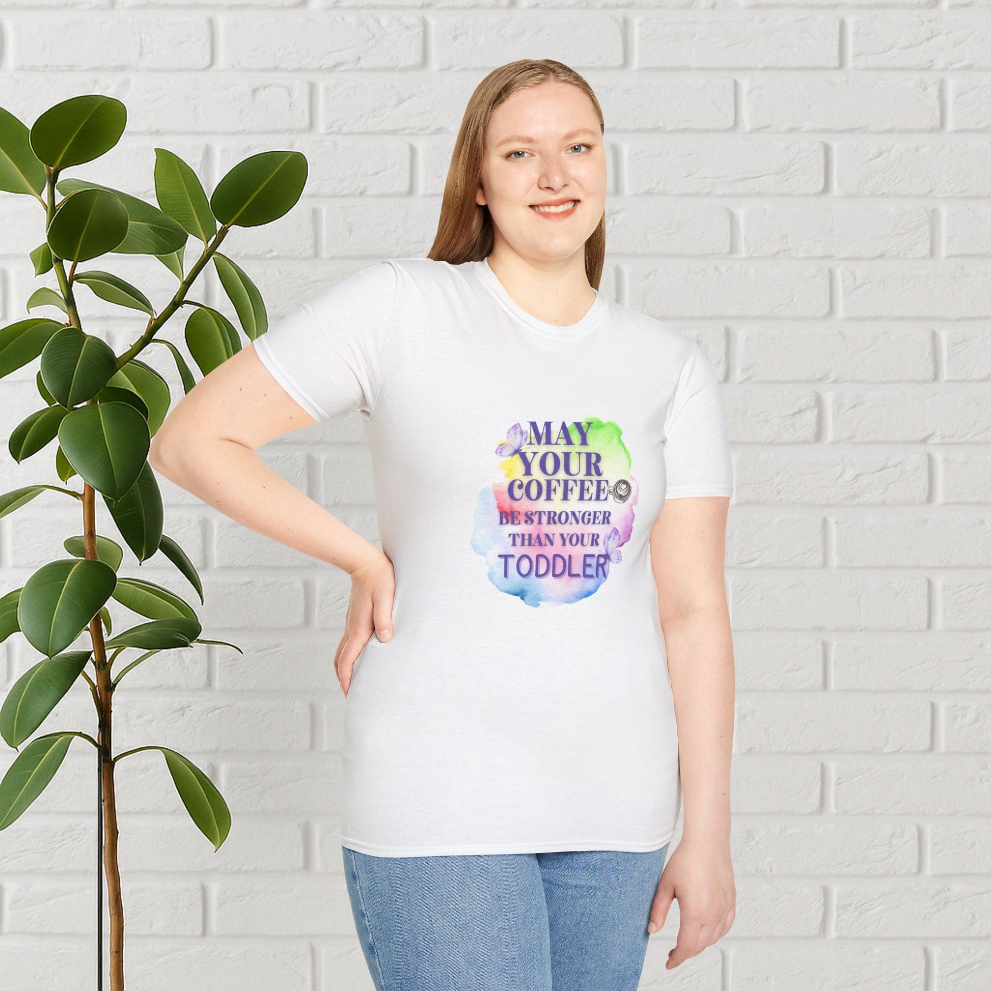 May Your Coffee Be Stronger – Watercolor Toddler Mom Tee