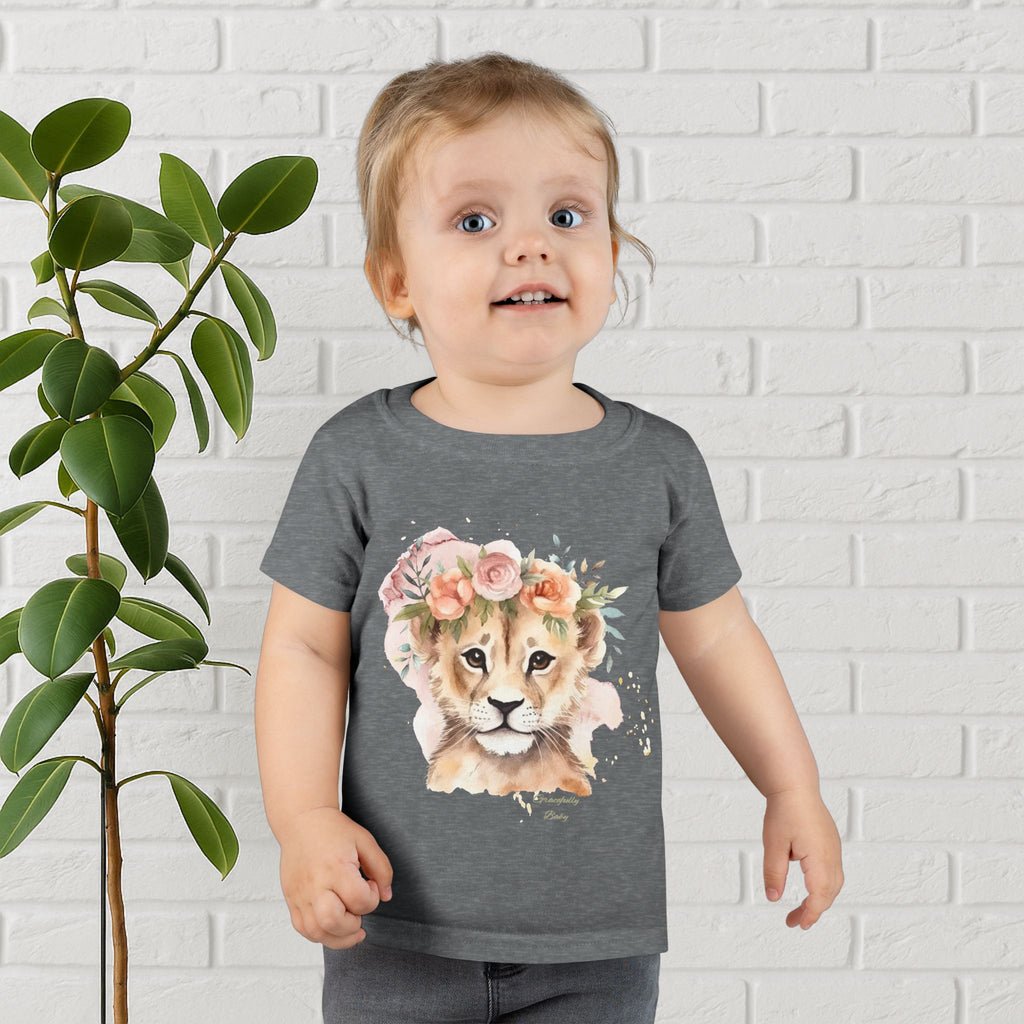 Little Wildflower – Floral Lion Cub Baby Tee (Gracefully Baby Edition)