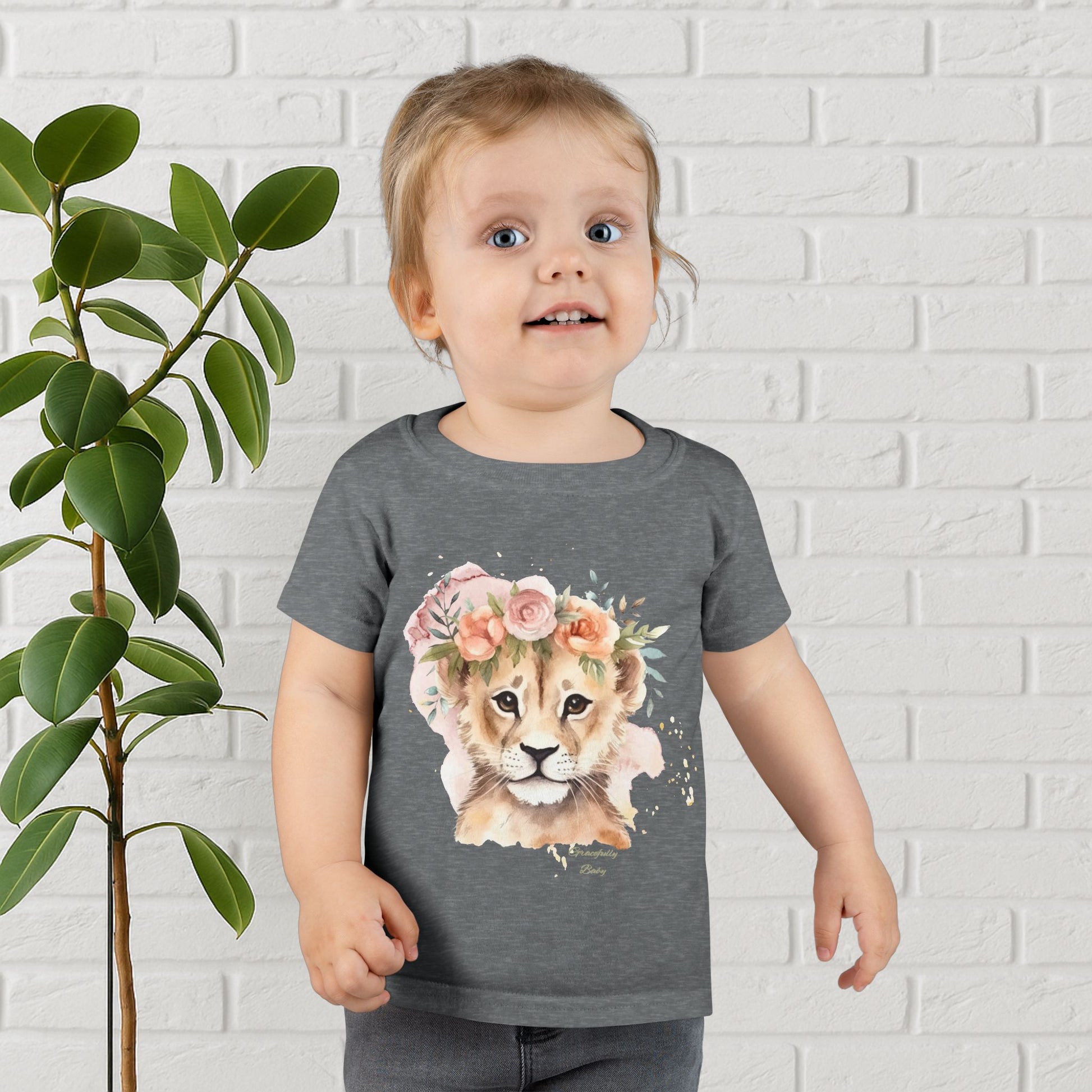 Little Wildflower – Floral Lion Cub Baby Tee (Gracefully Baby Edition)