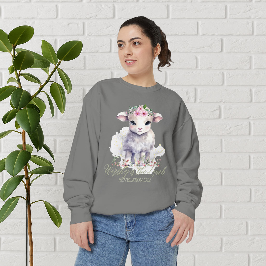 “Worthy Is the Lamb” Revelation 5:12 Christian Sweatshirt