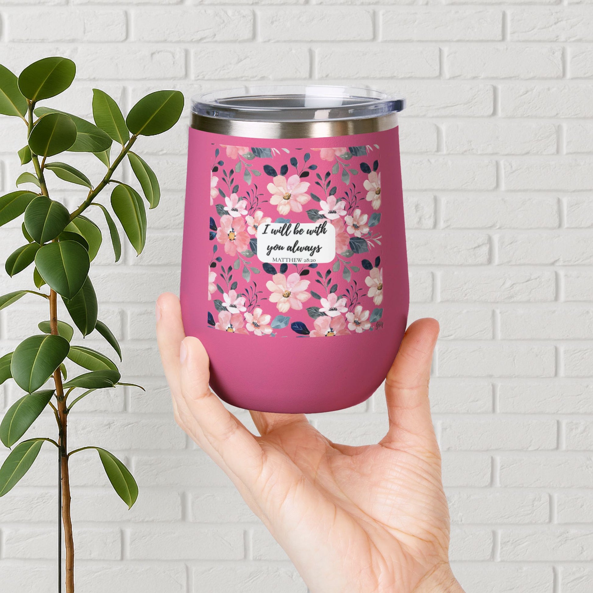 “Faith in Bloom” Mini Tumbler – Matthew 28:20 Scripture Cup