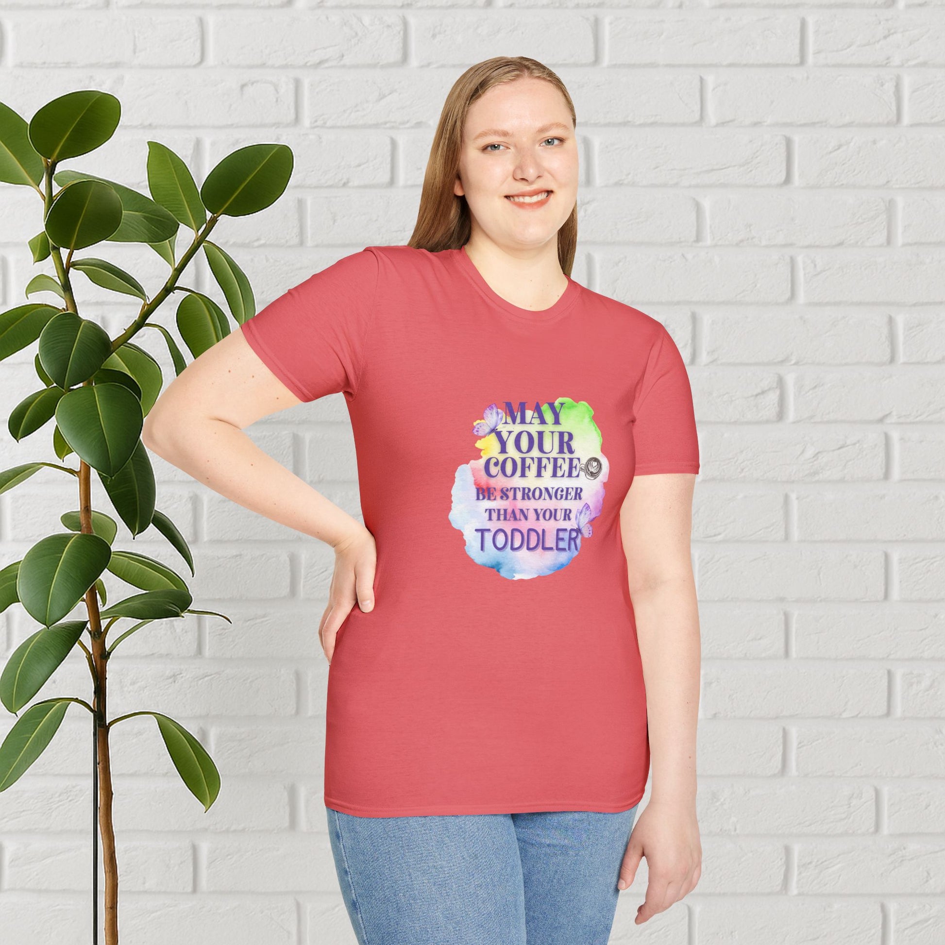 May Your Coffee Be Stronger – Watercolor Toddler Mom Tee