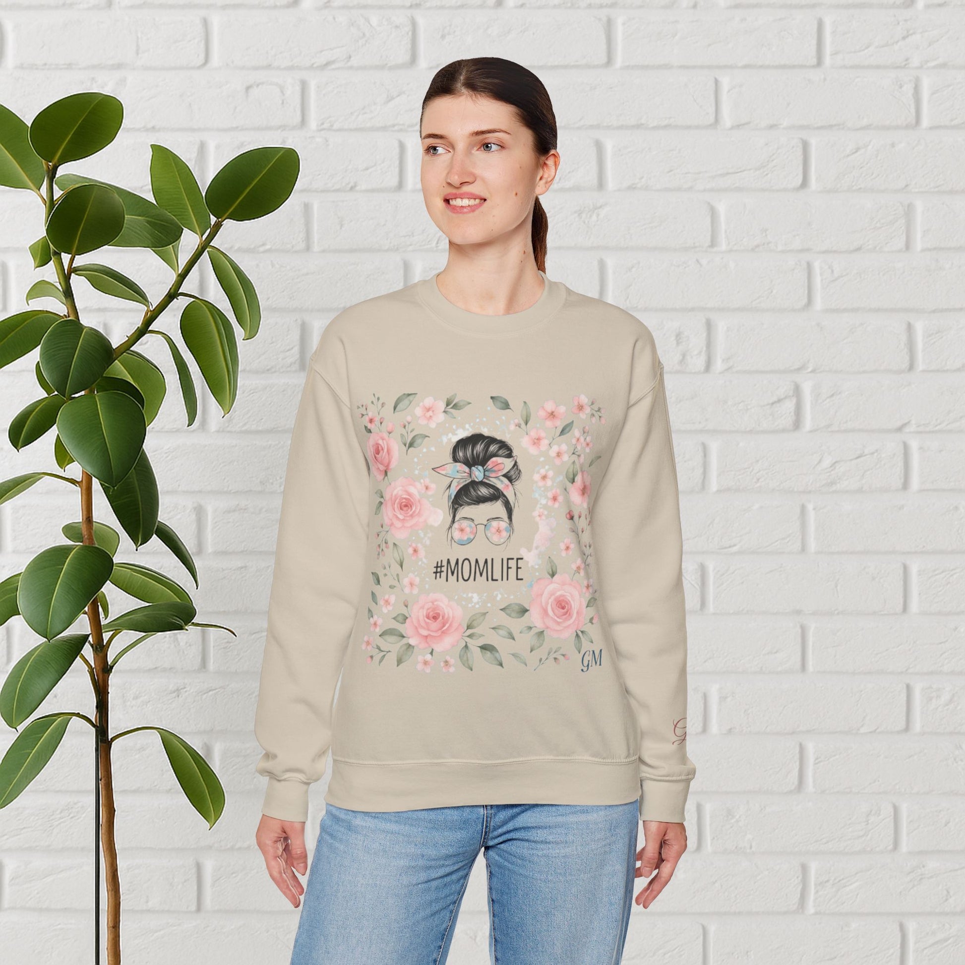 Messy Bun & Grace: #MomLife Floral Sweatshirt
