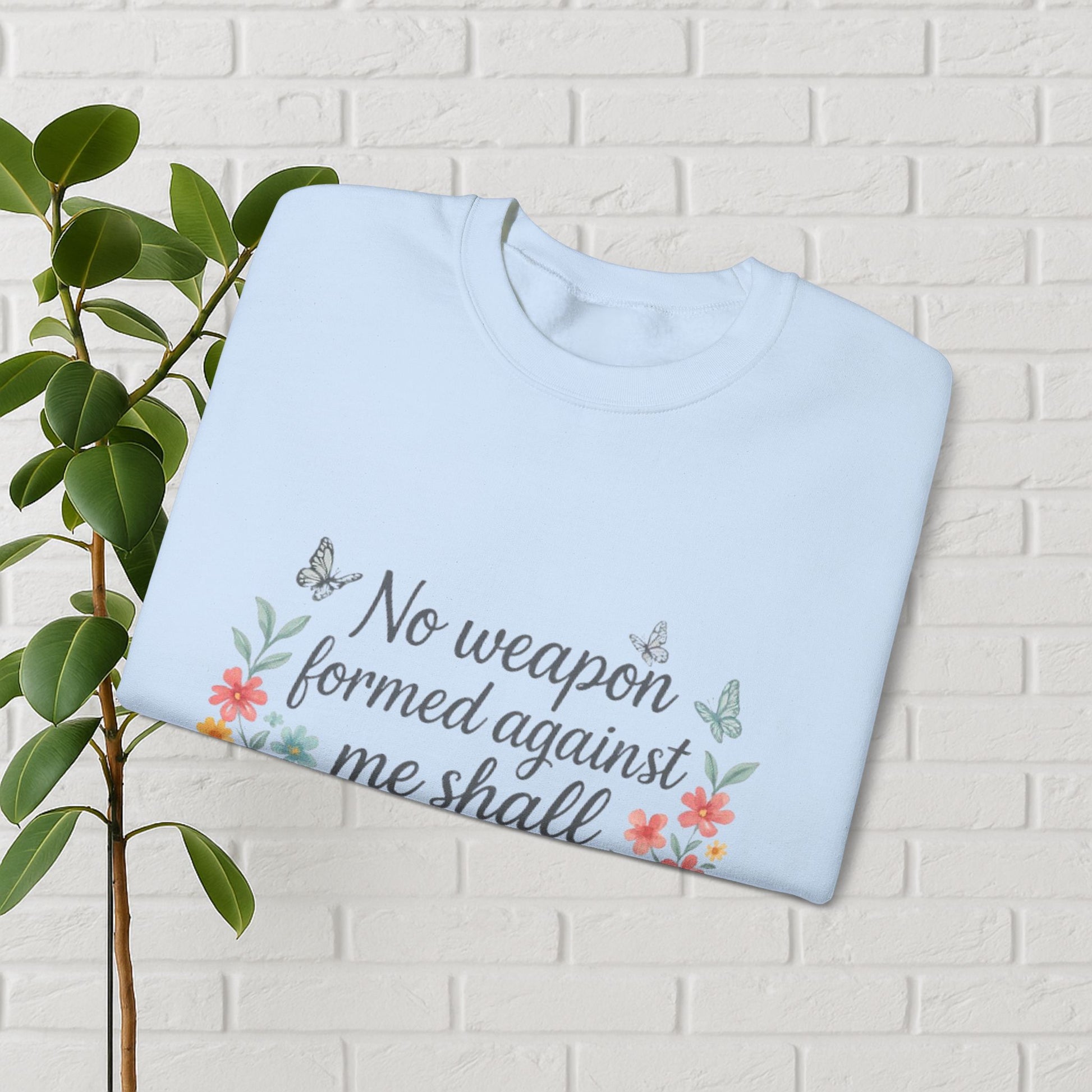 No Weapon Formed – Isaiah 54:17 Floral Affirmation Tee
