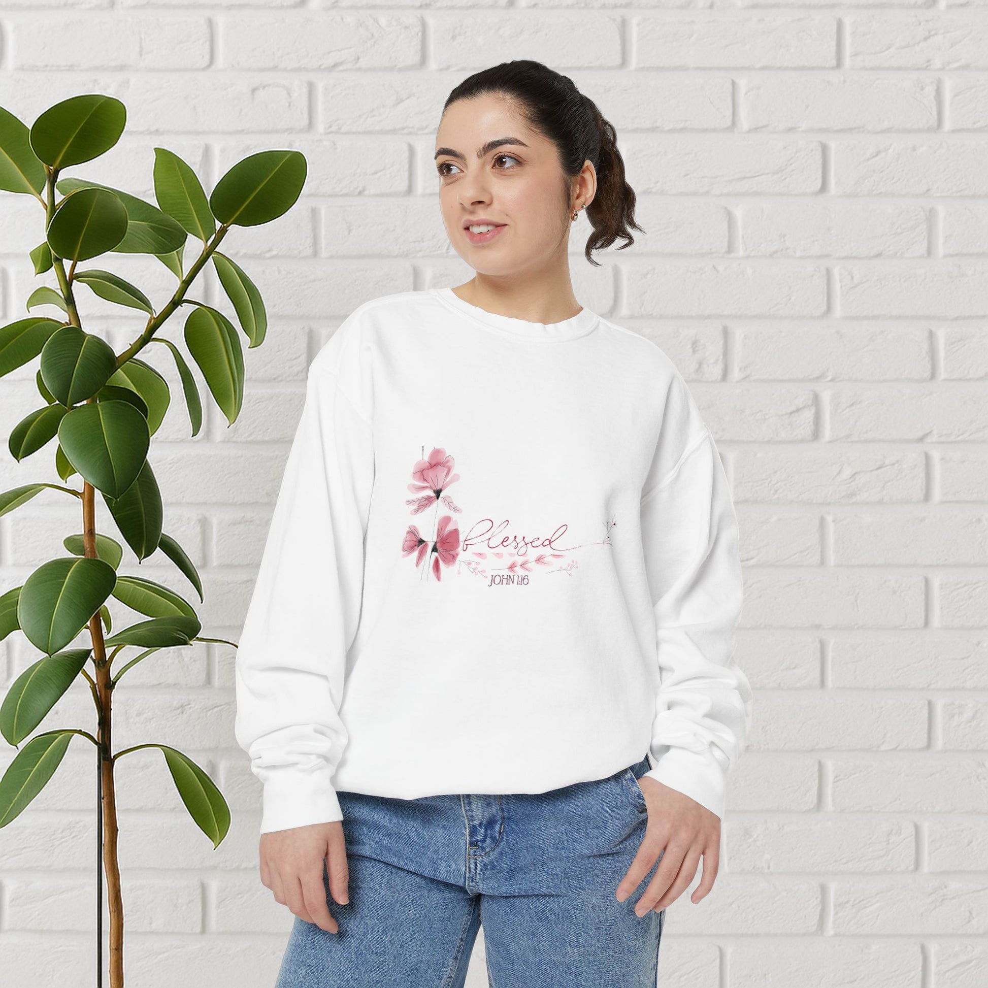 “Blessed” John 1:16 Sweatshirt – Grace in Every Thread