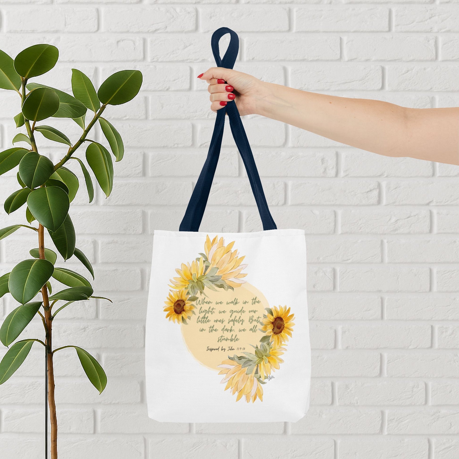 “Walk in the Light” Sunflower Faith Tote