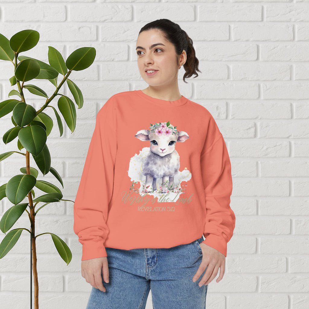 “Worthy Is the Lamb” Revelation 5:12 Christian Sweatshirt