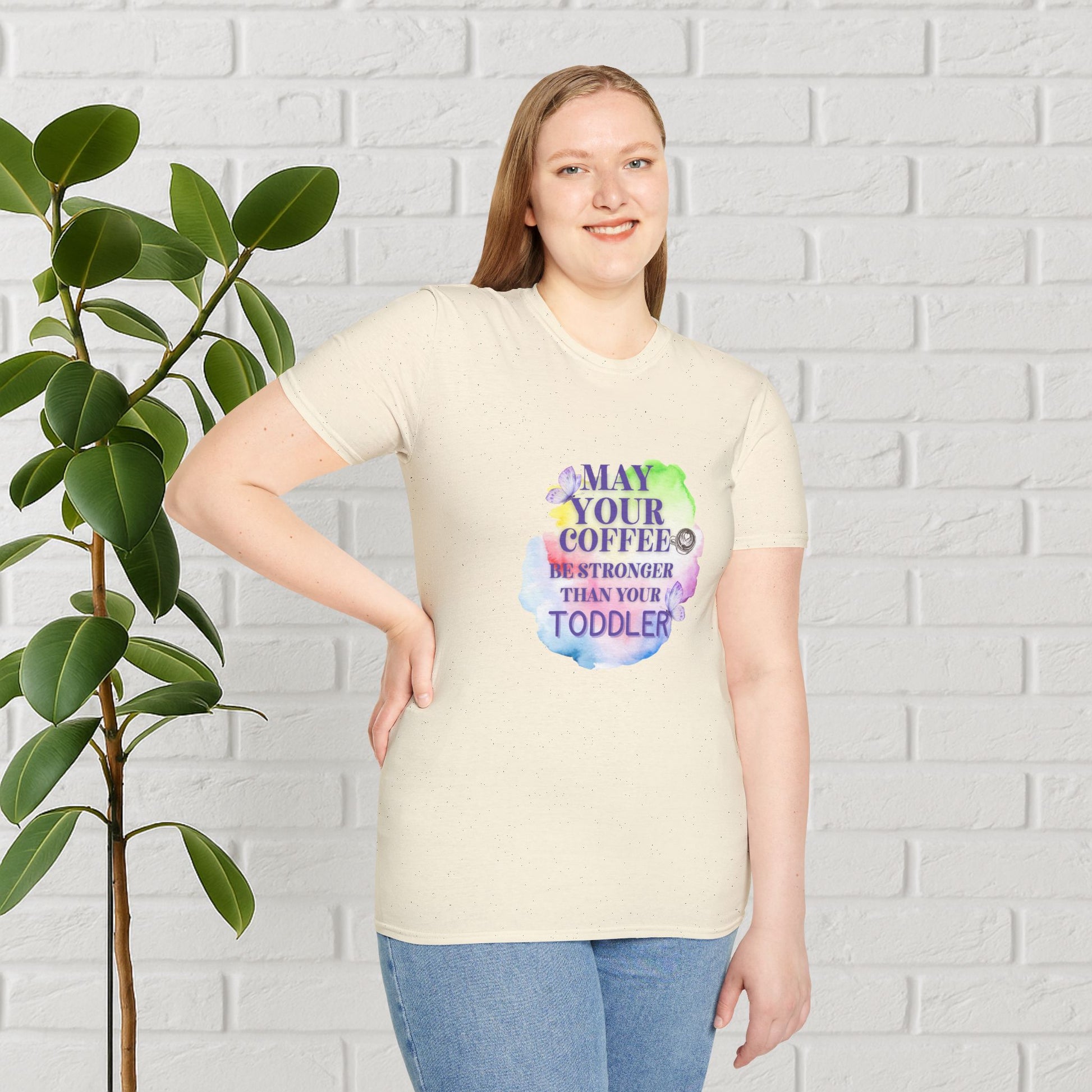 May Your Coffee Be Stronger – Watercolor Toddler Mom Tee