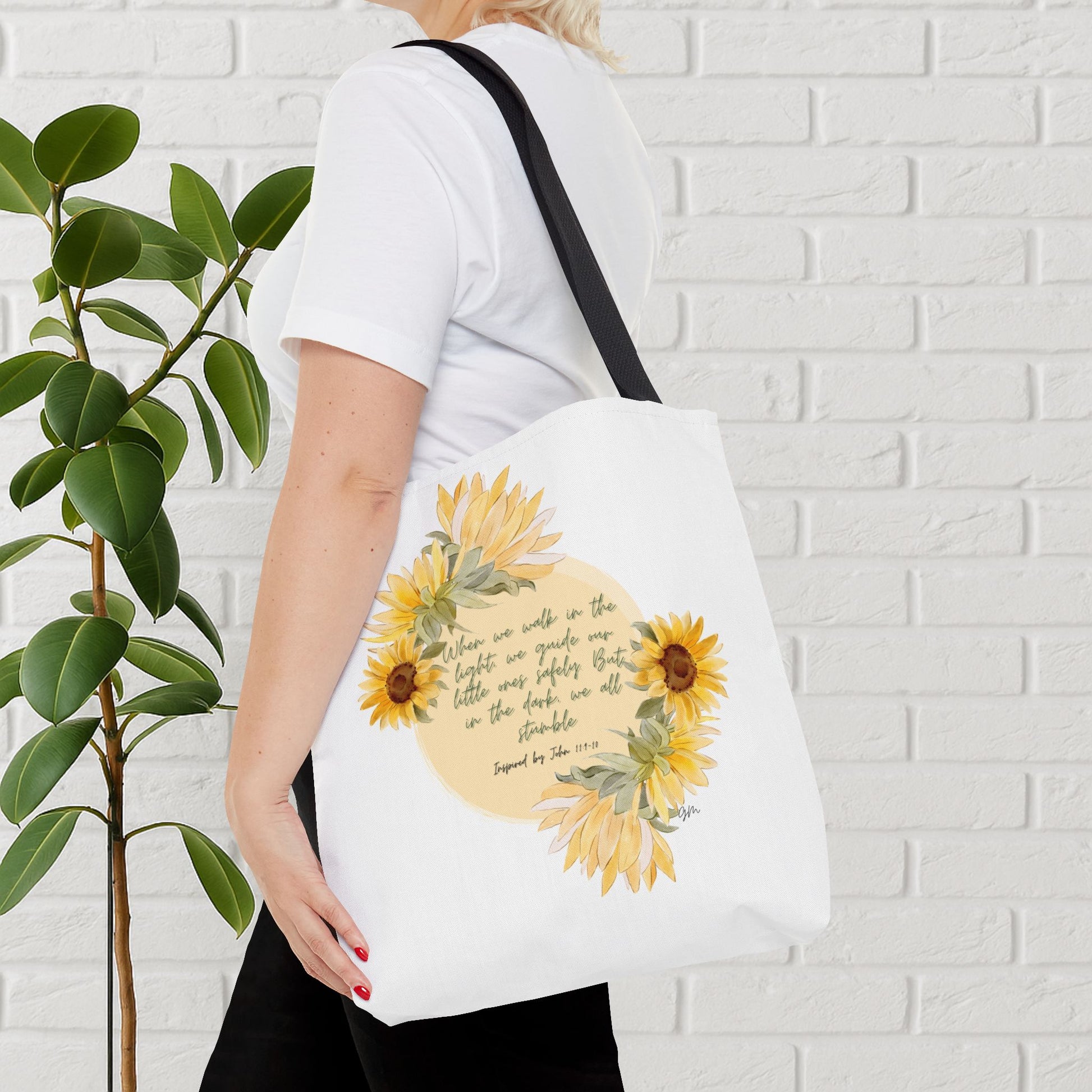 “Walk in the Light” Sunflower Faith Tote