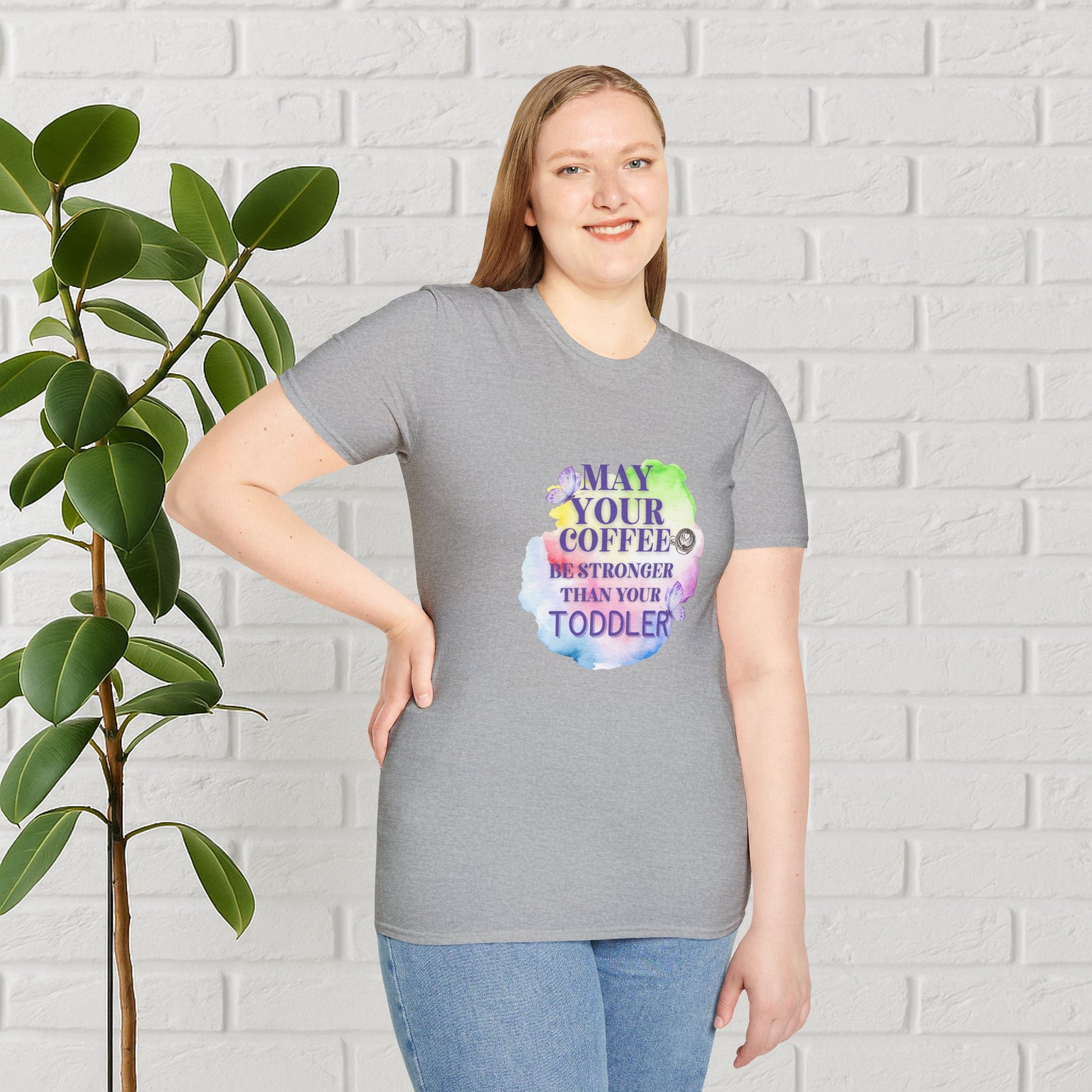 May Your Coffee Be Stronger – Watercolor Toddler Mom Tee