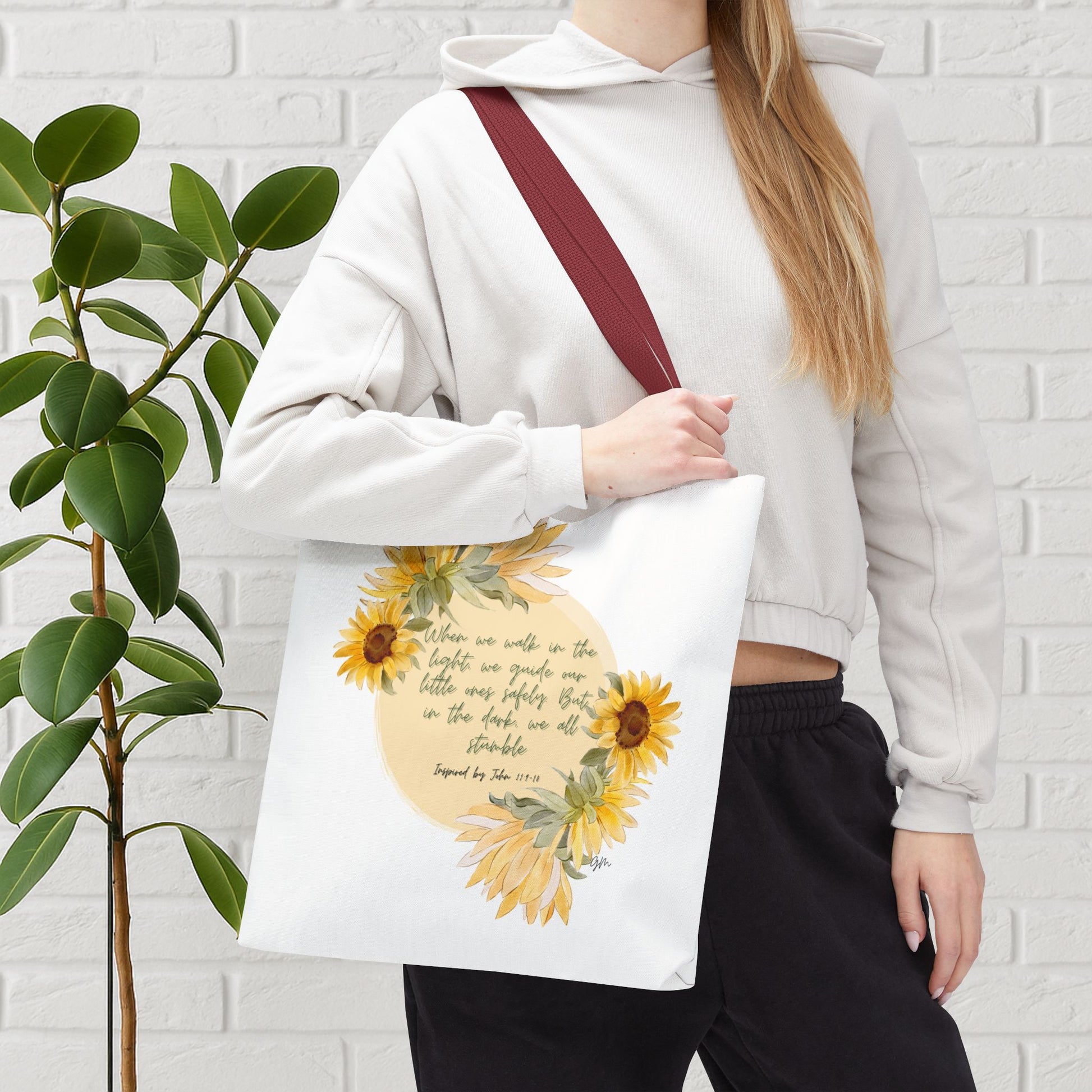 “Walk in the Light” Sunflower Faith Tote