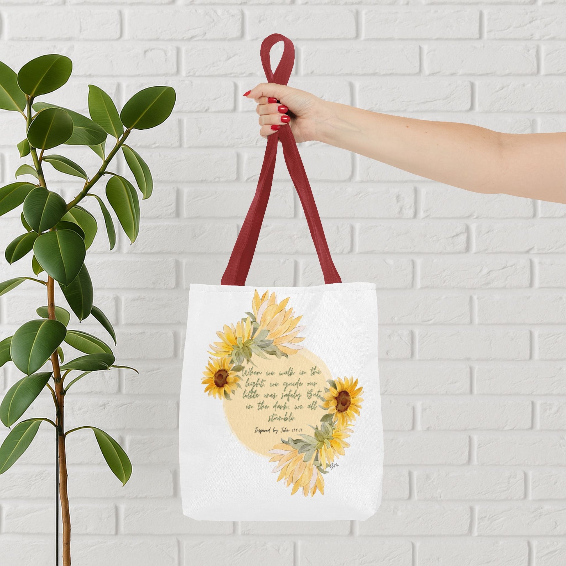 “Walk in the Light” Sunflower Faith Tote