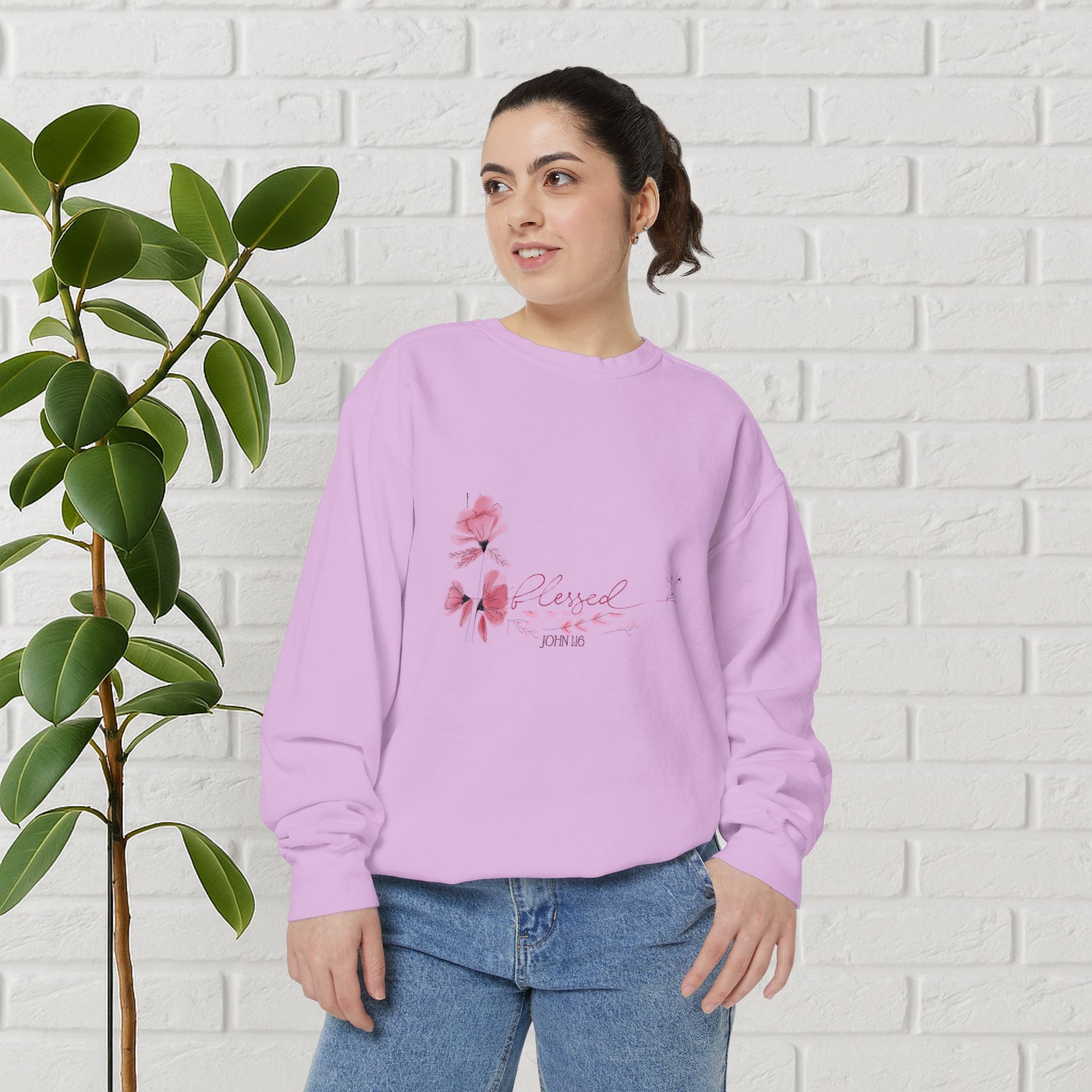 “Blessed” John 1:16 Sweatshirt – Grace in Every Thread