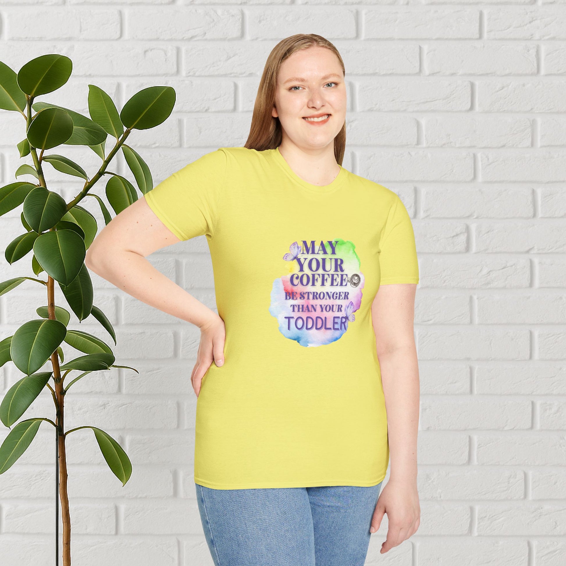 May Your Coffee Be Stronger – Watercolor Toddler Mom Tee