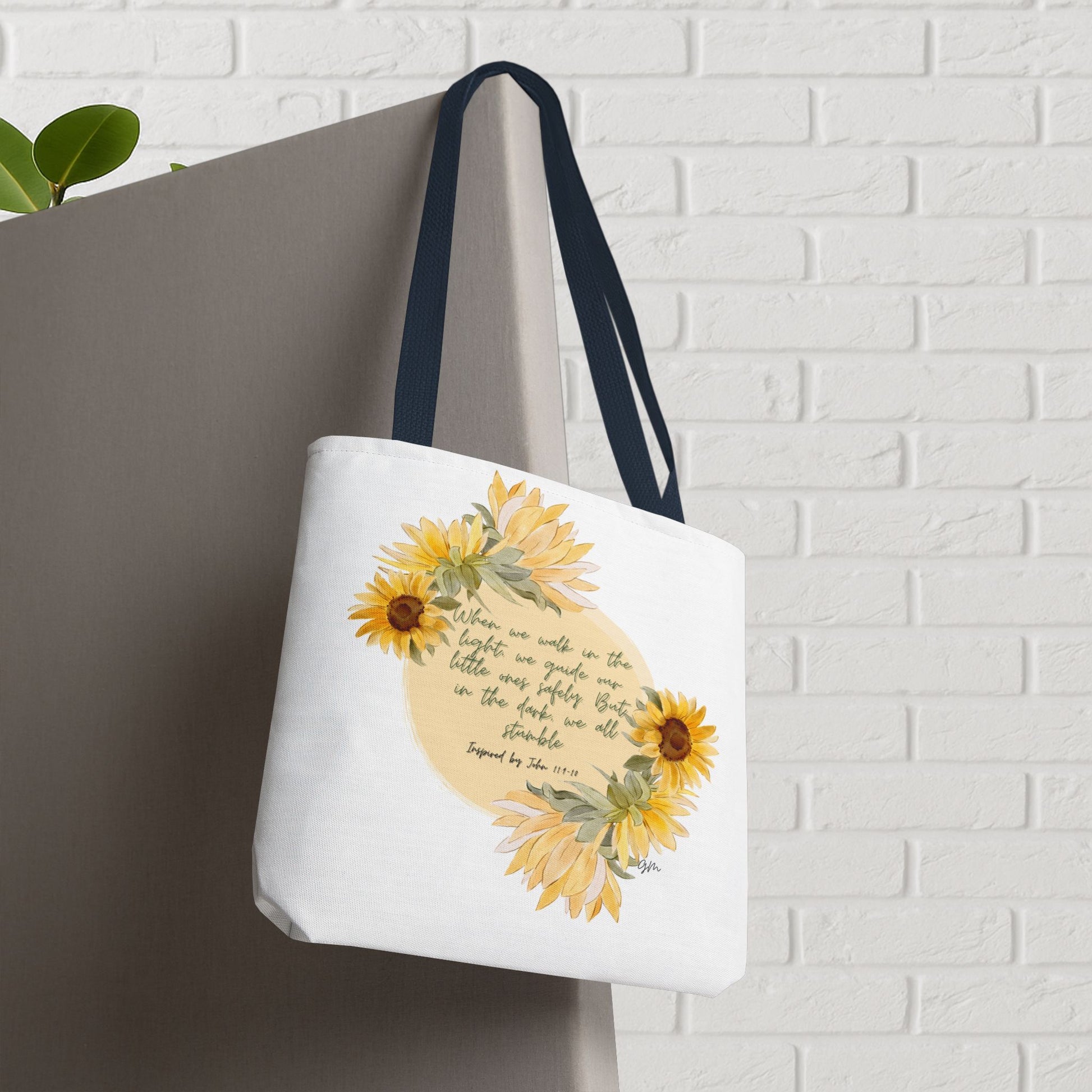 “Walk in the Light” Sunflower Faith Tote