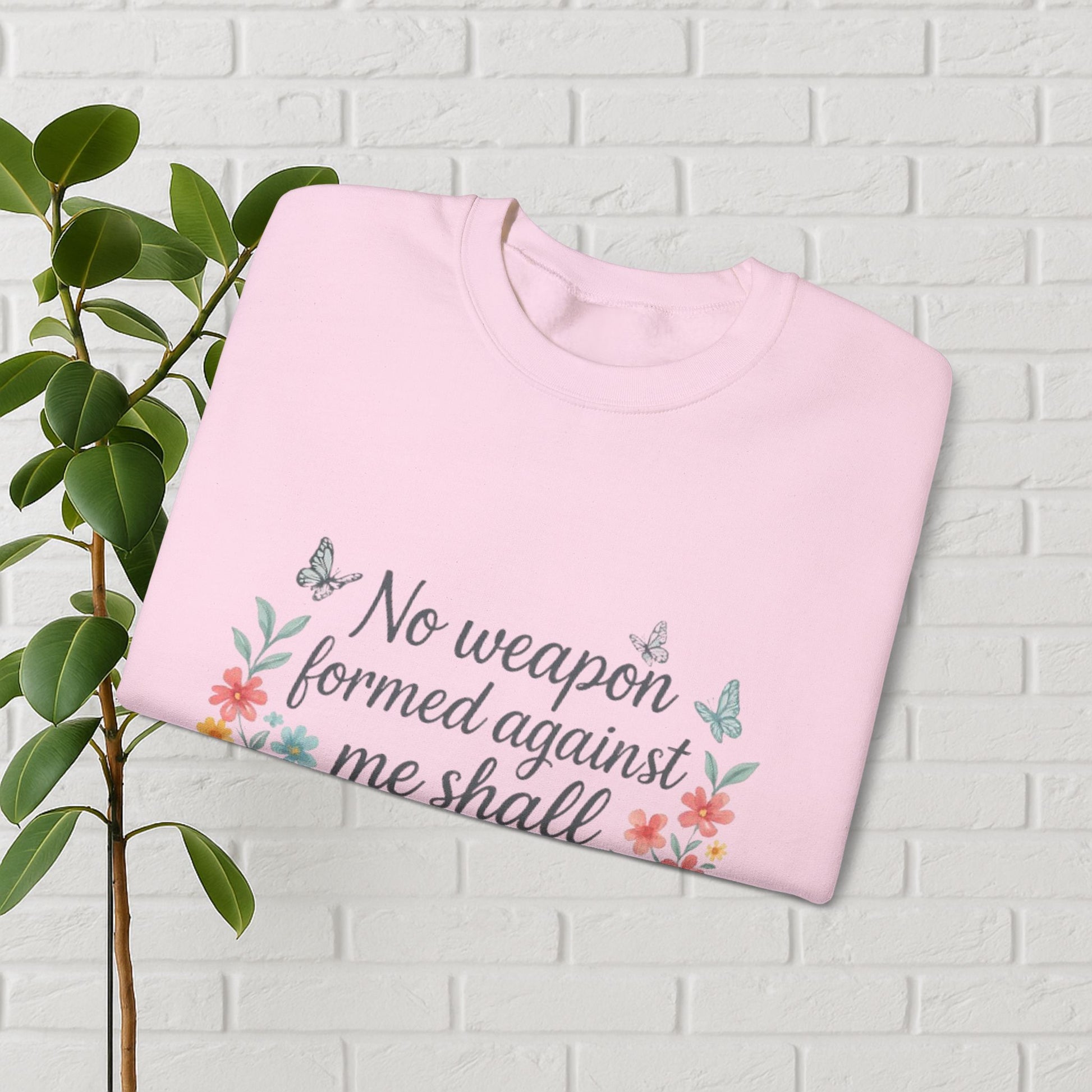 No Weapon Formed – Isaiah 54:17 Floral Affirmation Tee