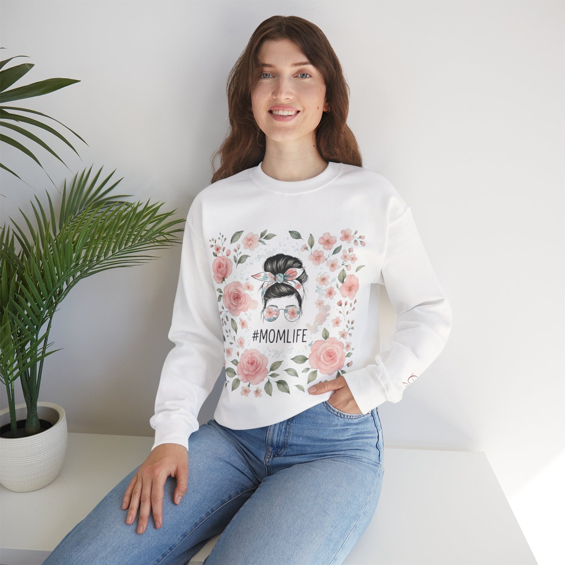 Messy Bun & Grace: #MomLife Floral Sweatshirt