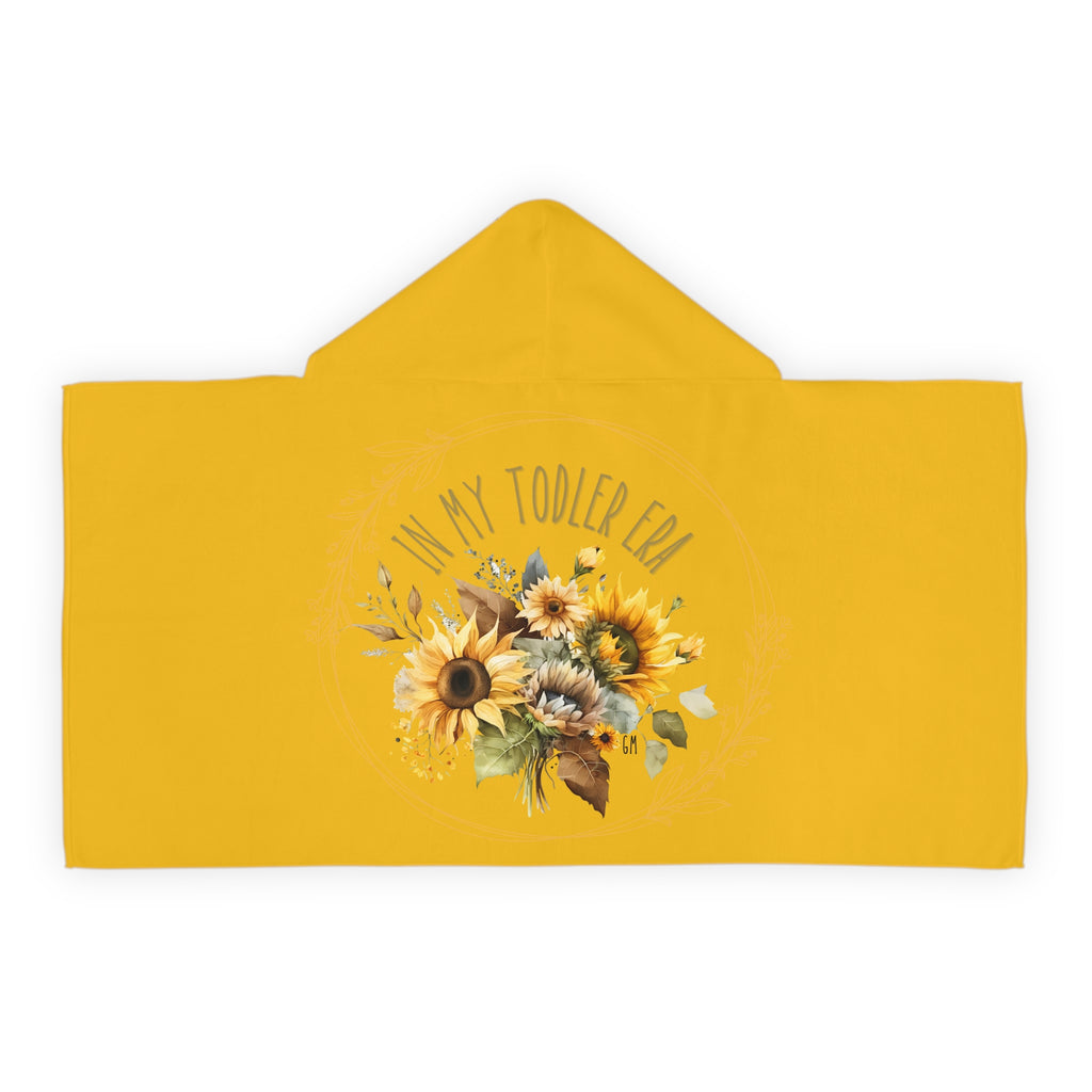 “In My Toddler Era” Sunflower Fleece Hooded Towel – Cozy, Cute & Boldly Blooming