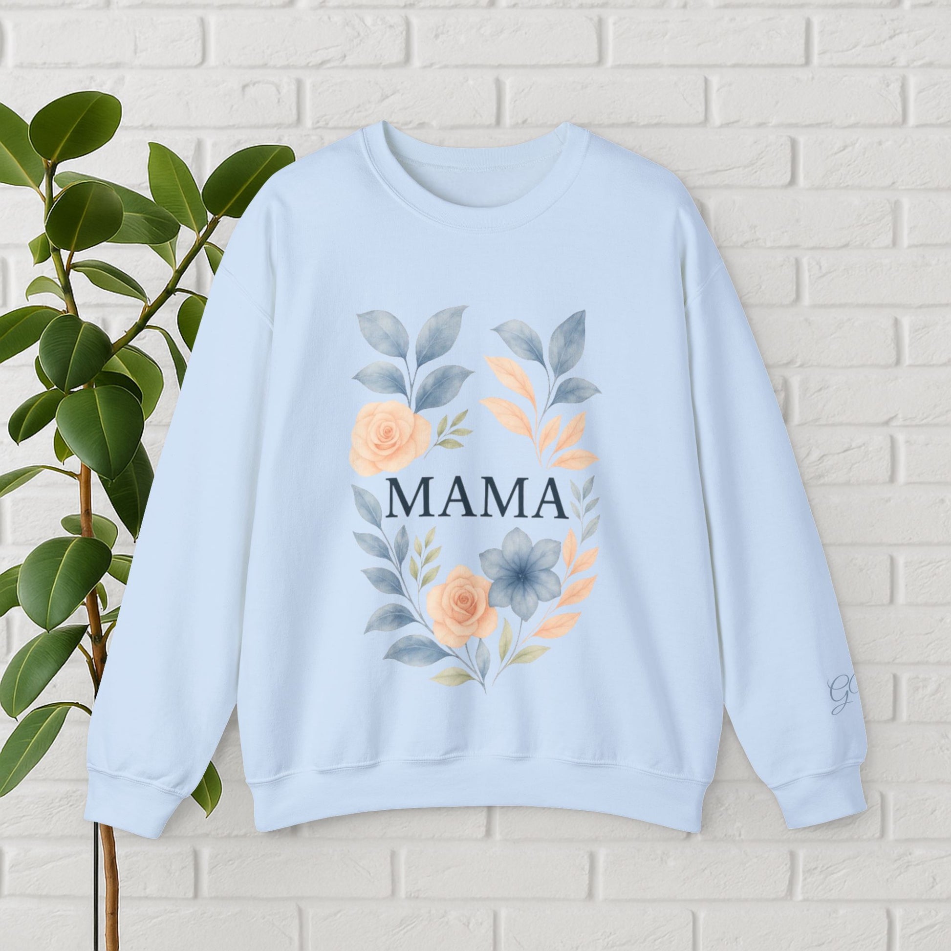 Gracefully Mama Floral Wreath Sweatshirt – Soft Neutrals