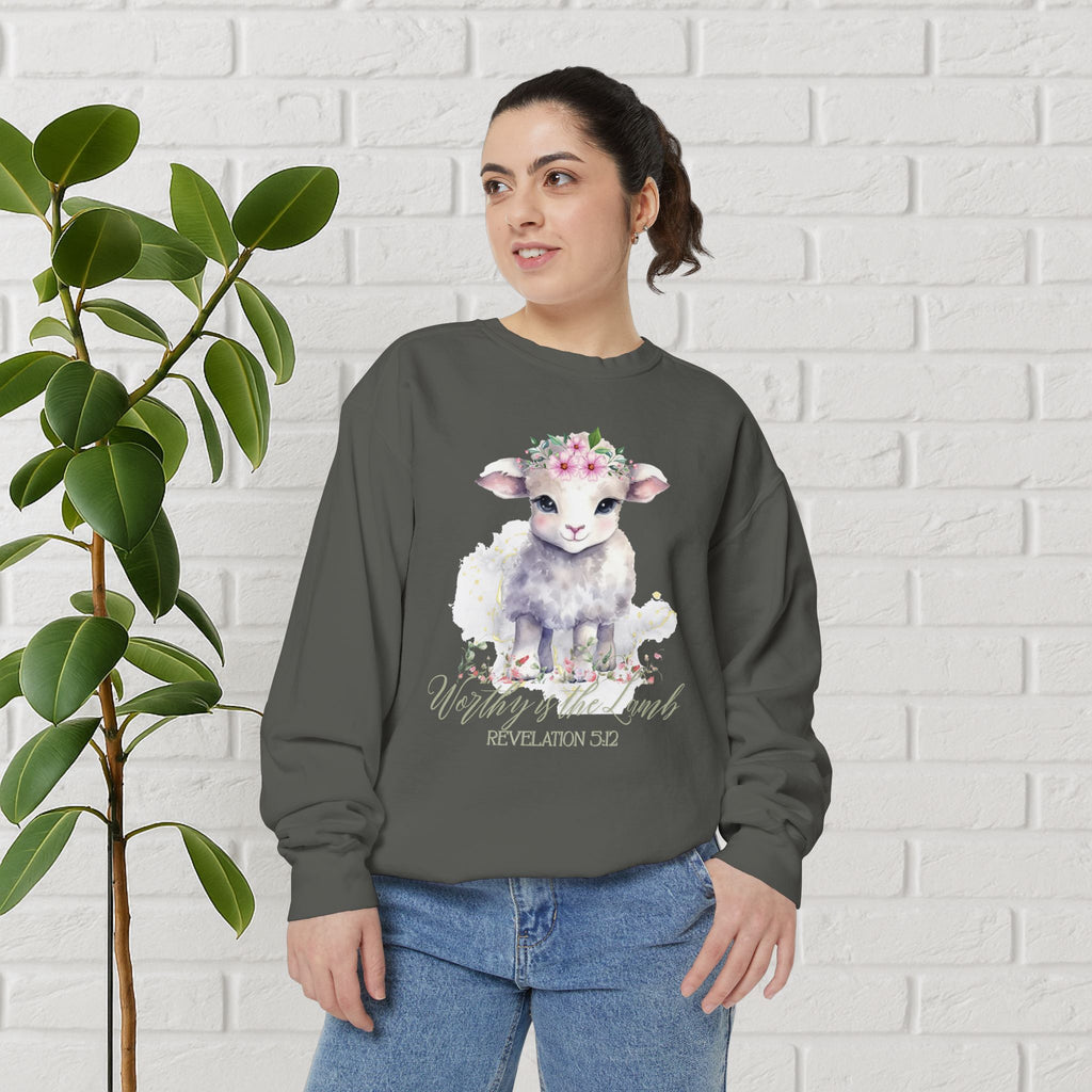 “Worthy Is the Lamb” Revelation 5:12 Christian Sweatshirt
