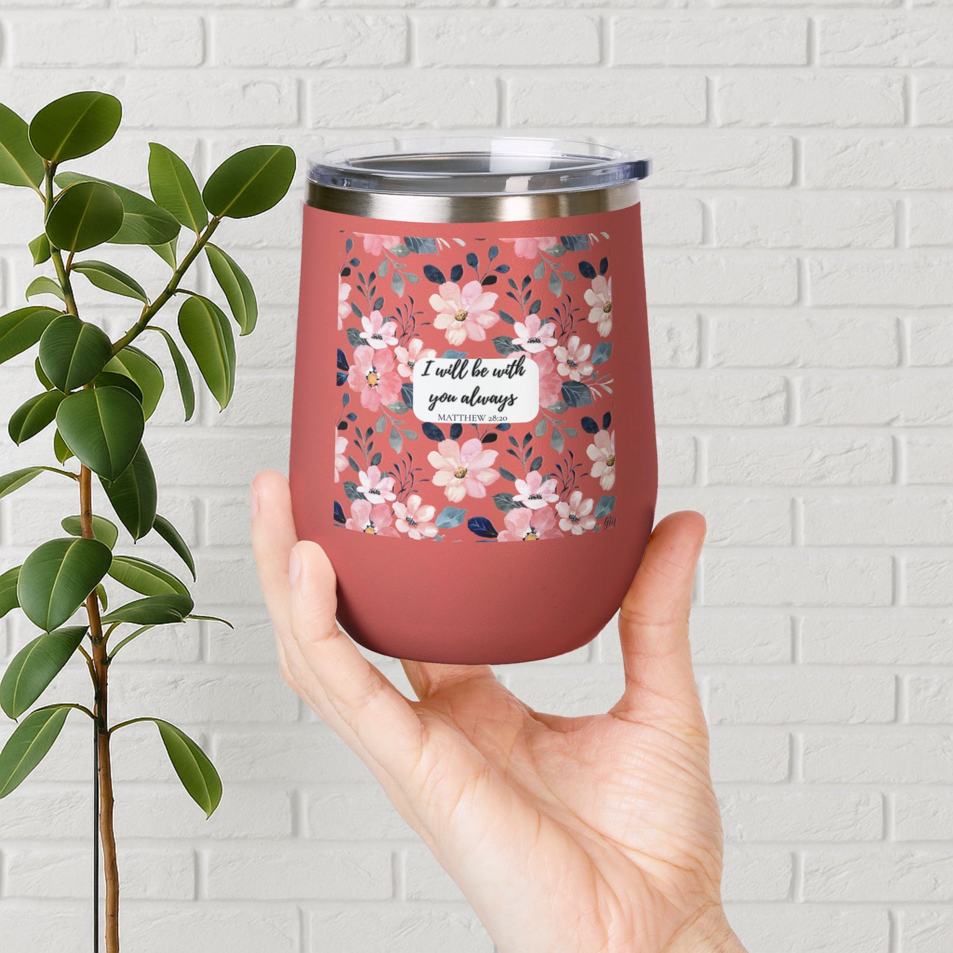 “Faith in Bloom” Mini Tumbler – Matthew 28:20 Scripture Cup