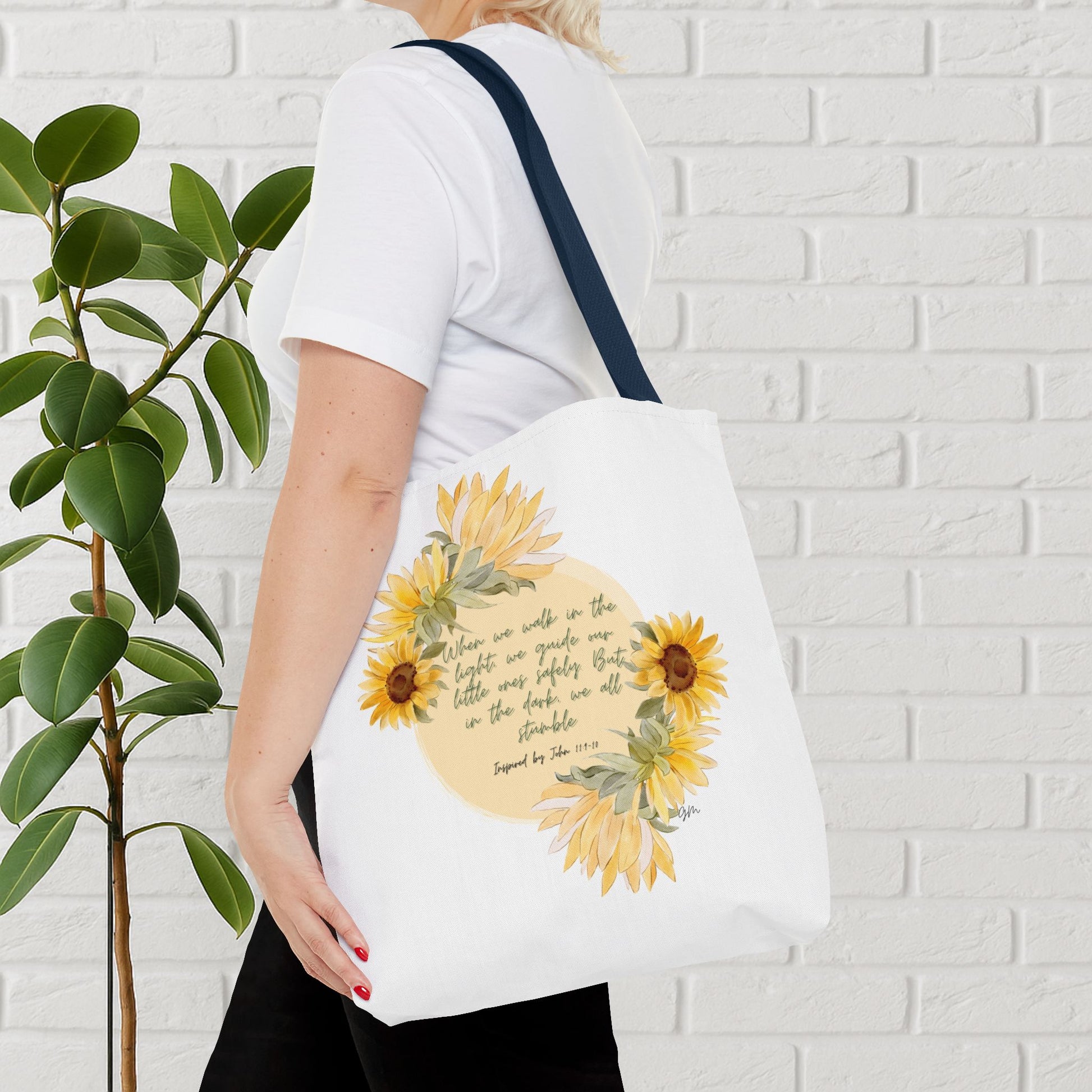 “Walk in the Light” Sunflower Faith Tote