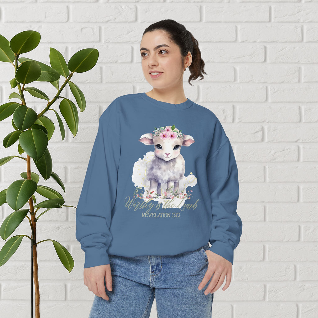 “Worthy Is the Lamb” Revelation 5:12 Christian Sweatshirt