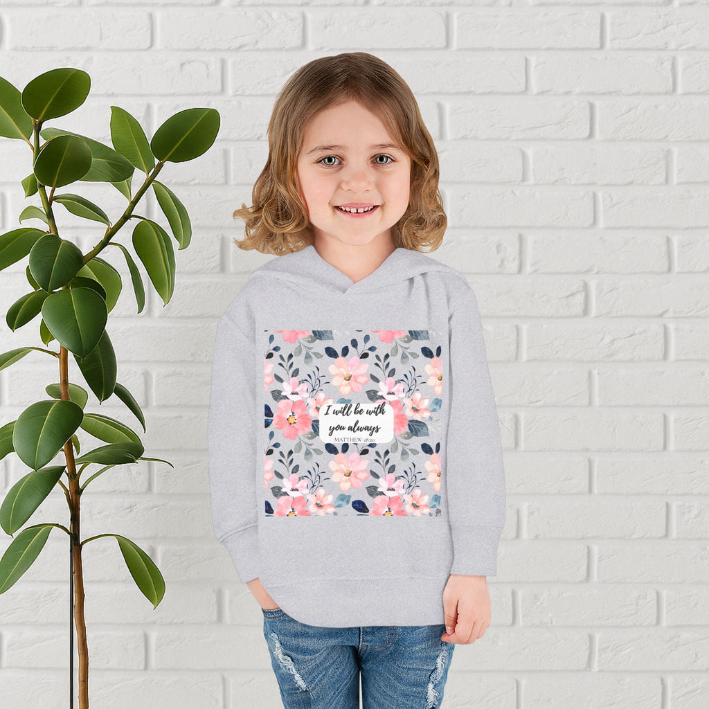 “Faith in Bloom” Toddler Hoodie – Matthew 28:20 | Comfort in Every Step