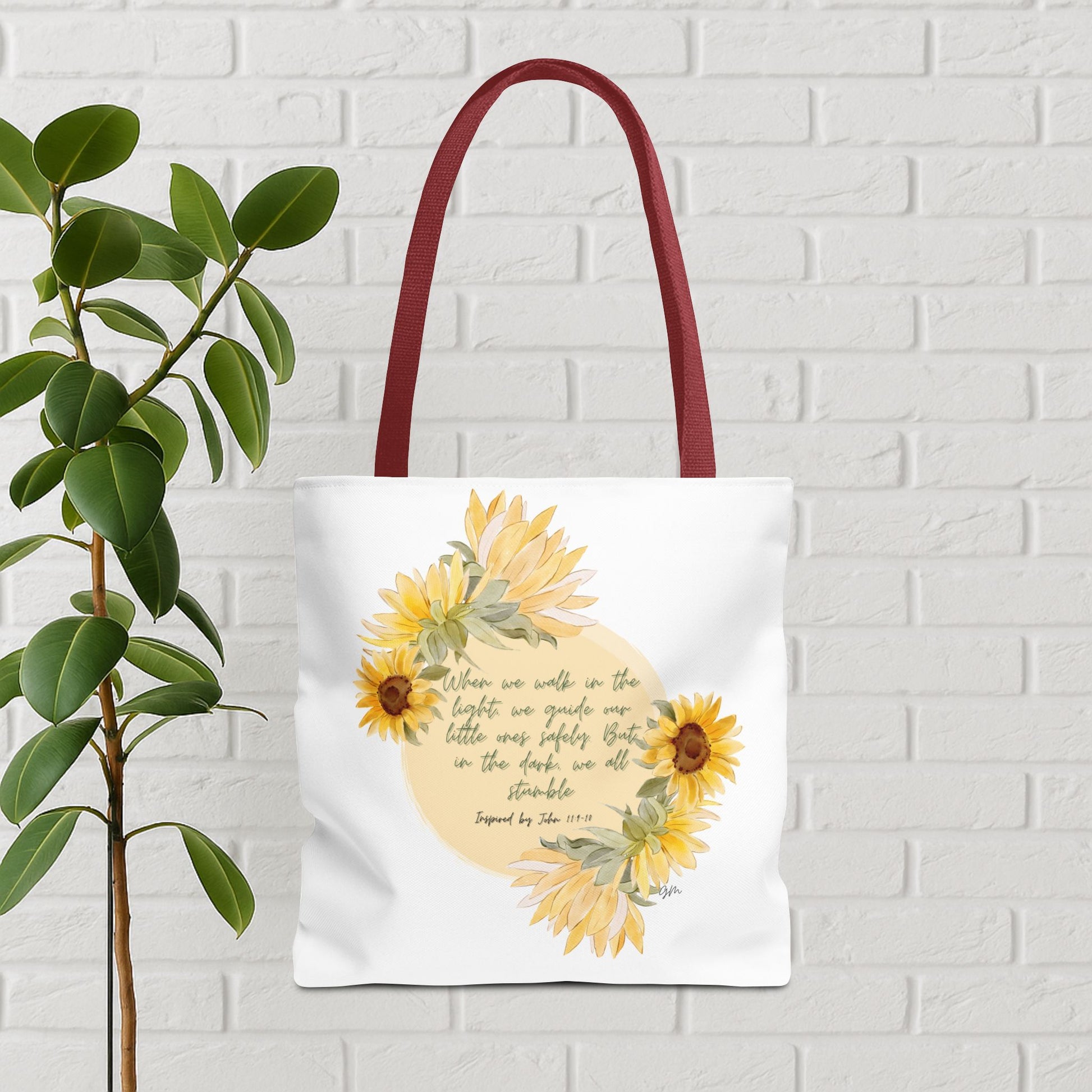 “Walk in the Light” Sunflower Faith Tote