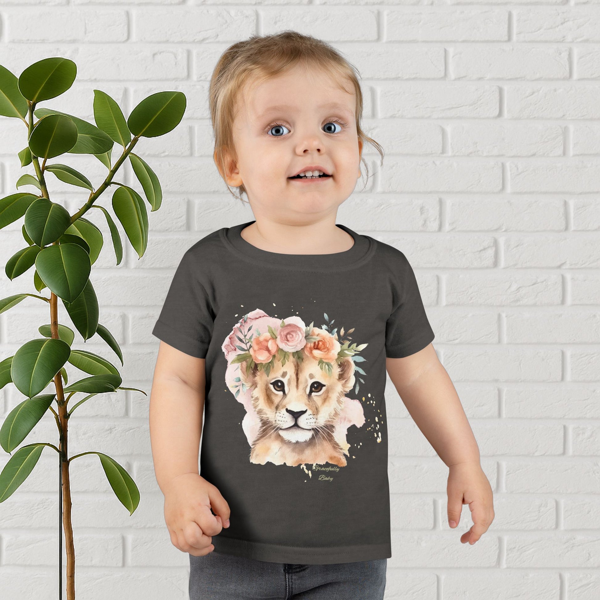 Little Wildflower – Floral Lion Cub Baby Tee (Gracefully Baby Edition)