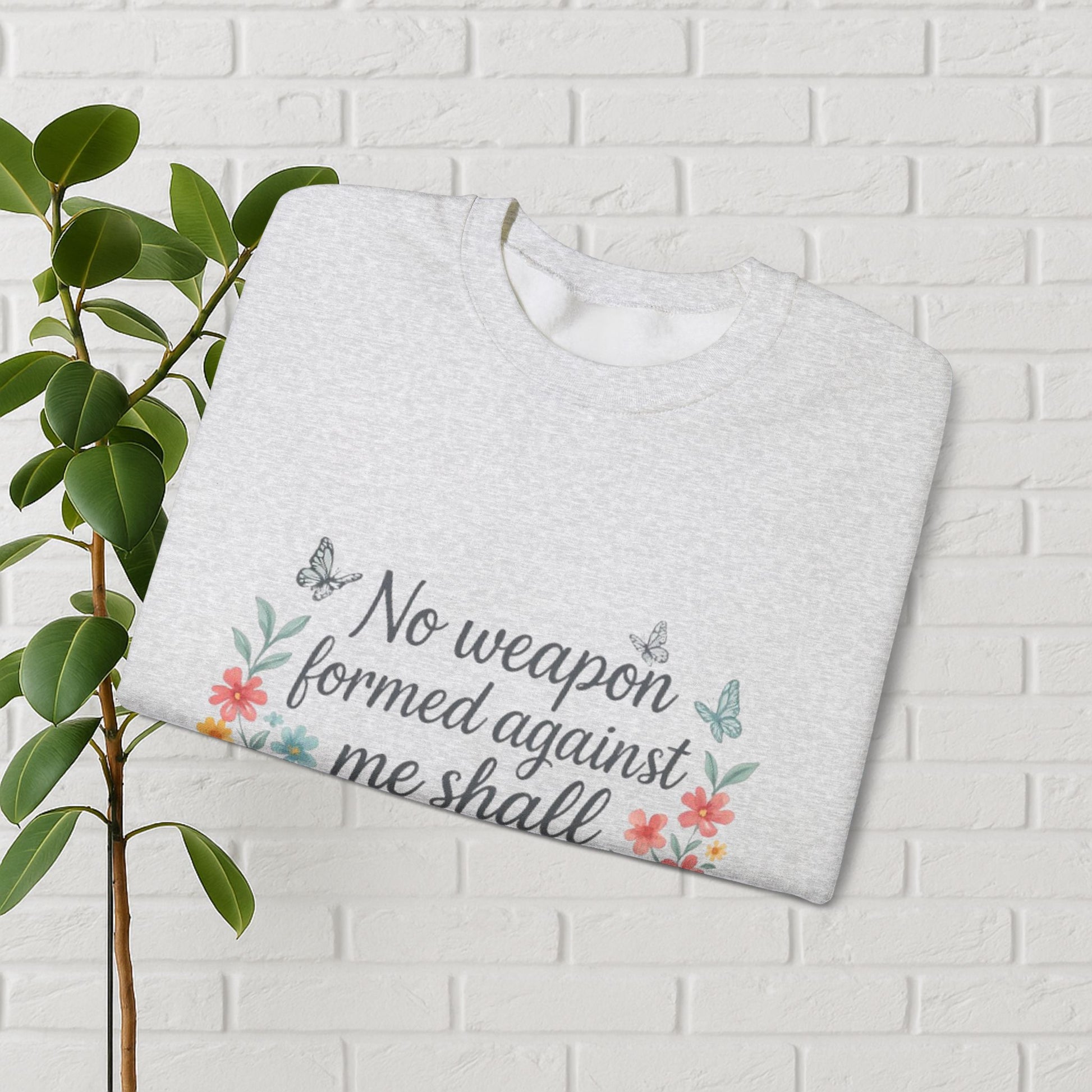 No Weapon Formed – Isaiah 54:17 Floral Affirmation Tee