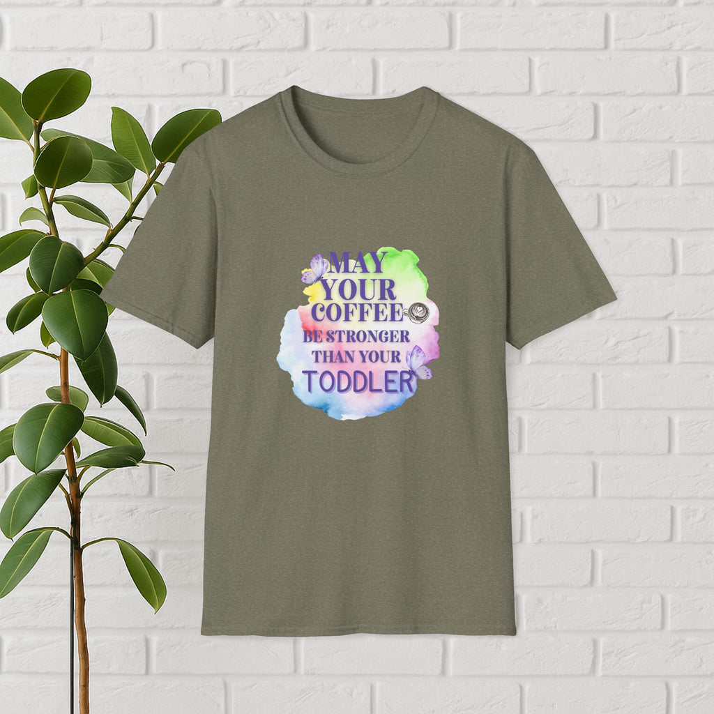 May Your Coffee Be Stronger – Watercolor Toddler Mom Tee