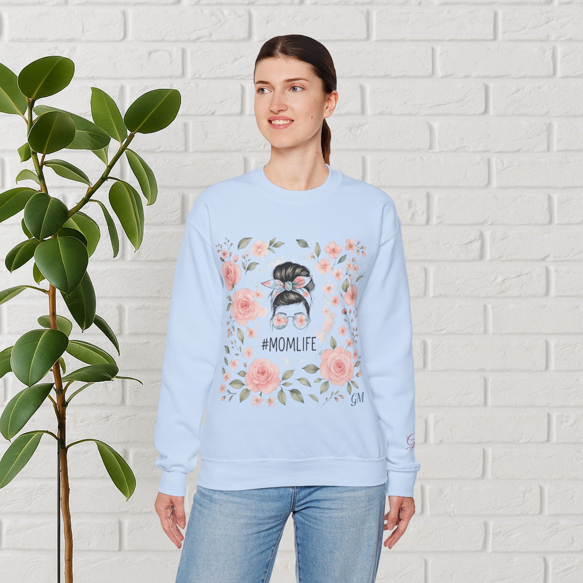 Messy Bun & Grace: #MomLife Floral Sweatshirt