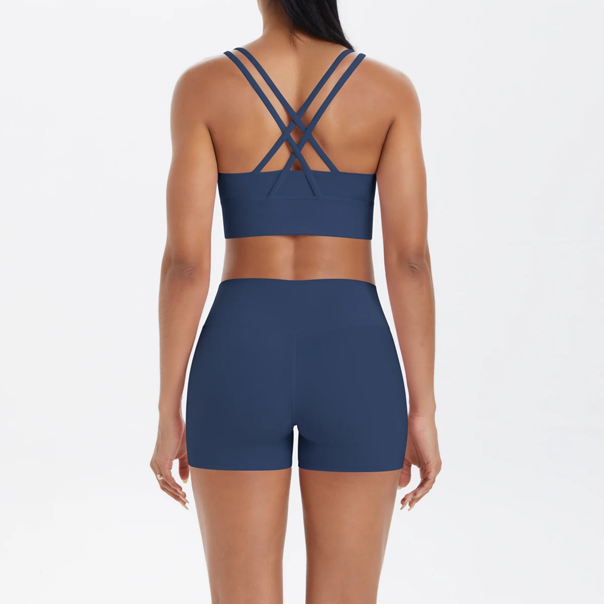 2-Piece Yoga & Fitness Set – Shock-Absorbing Sports Bra + High-Waist Gym Shorts