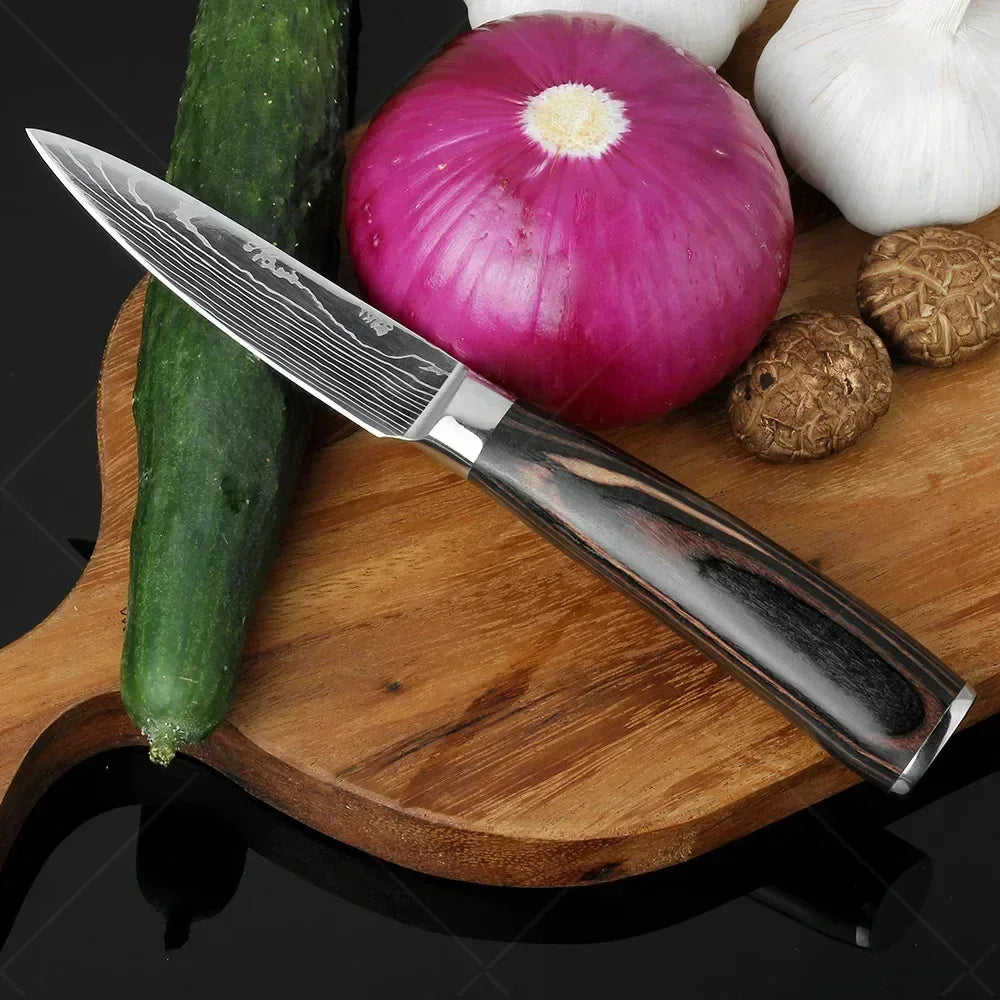 Gracefully Sharp™ Damascus-Style Chef Knife – Roast Ready Edition