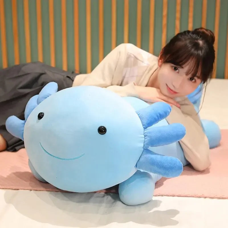 Axolotl Plush Pillow – 30cm Soft Salamander Toy in Pastel Colors