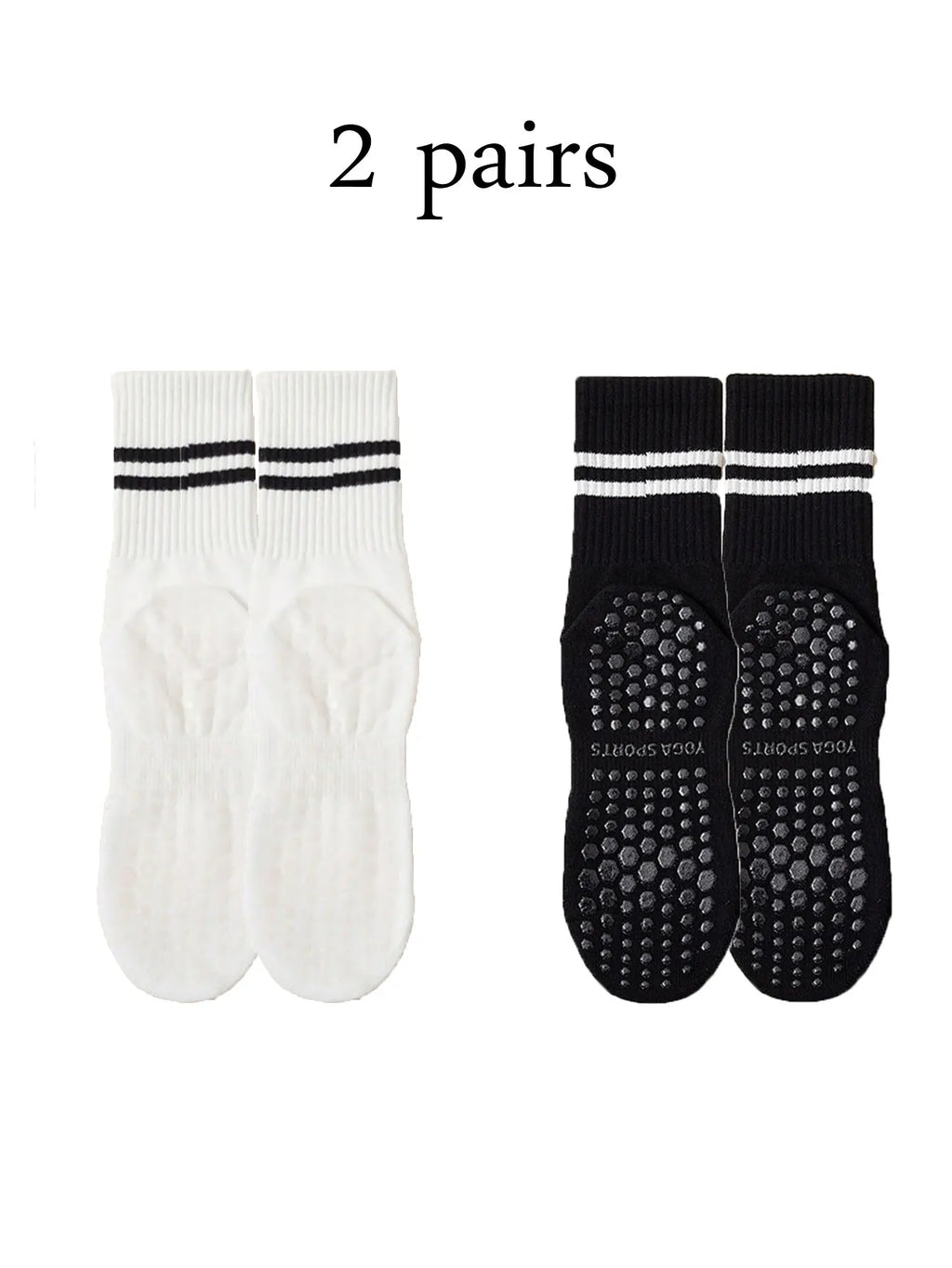 Glow & Go Non-Slip Pilates & Yoga Socks – 4 Pairs with Grips for Stability and Comfort