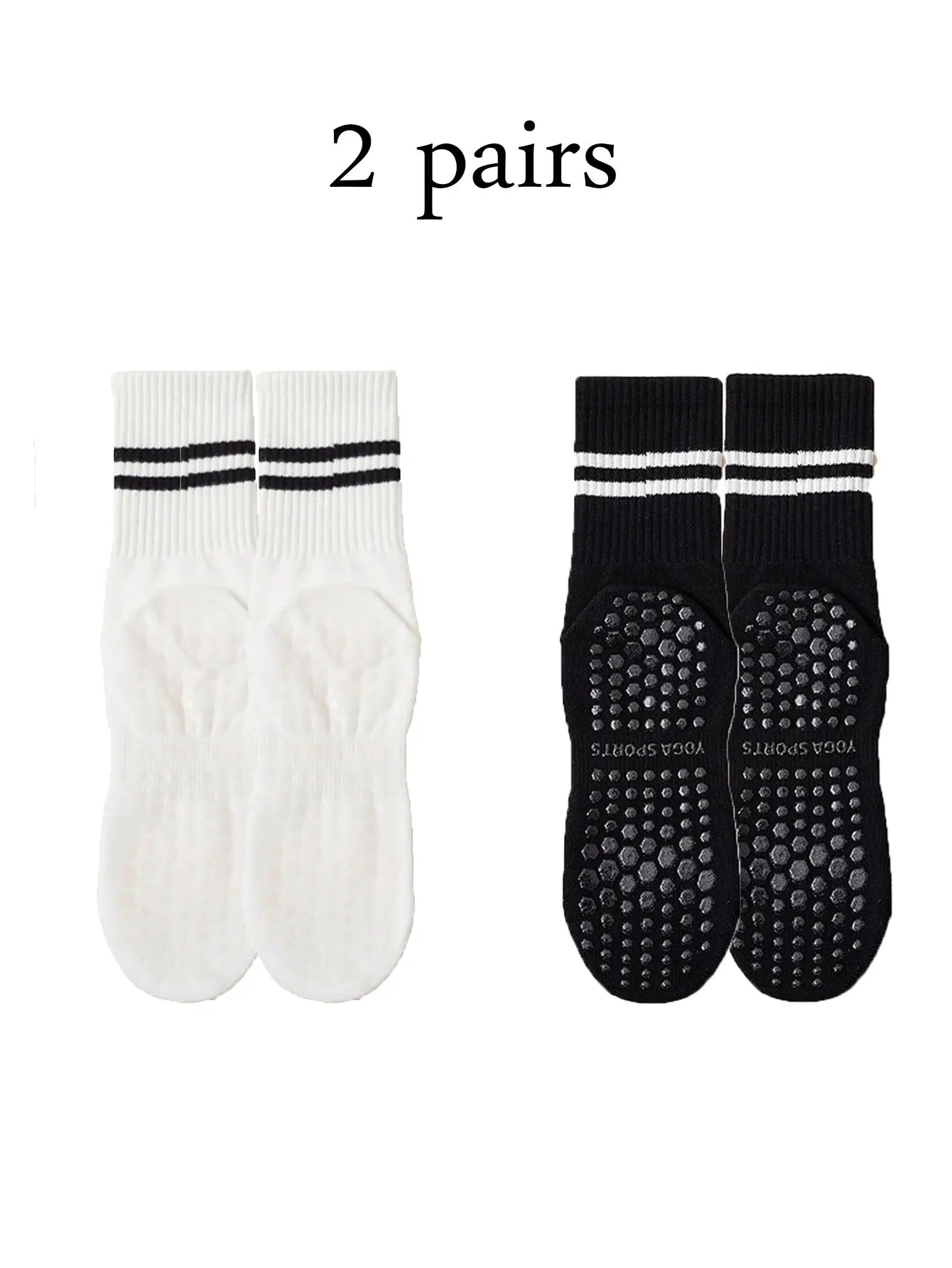 Glow & Go Non-Slip Pilates & Yoga Socks – 4 Pairs with Grips for Stability and Comfort