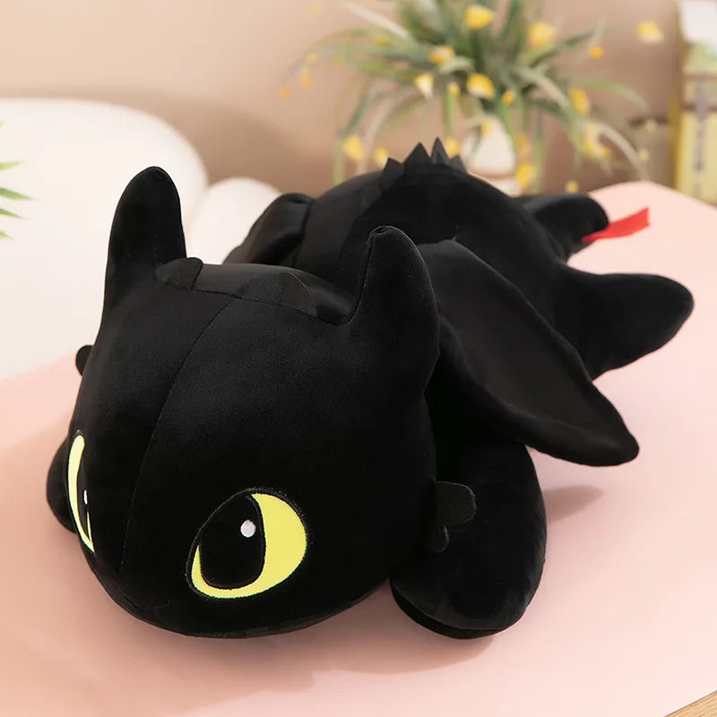 Night & Light Dragon Plush – 40cm Lying Stuffed Toy (Toothless Style)