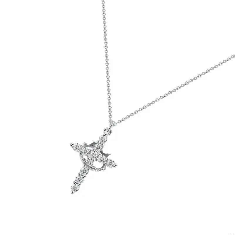 Crowned in Grace – Cross & Crown Pendant Necklace