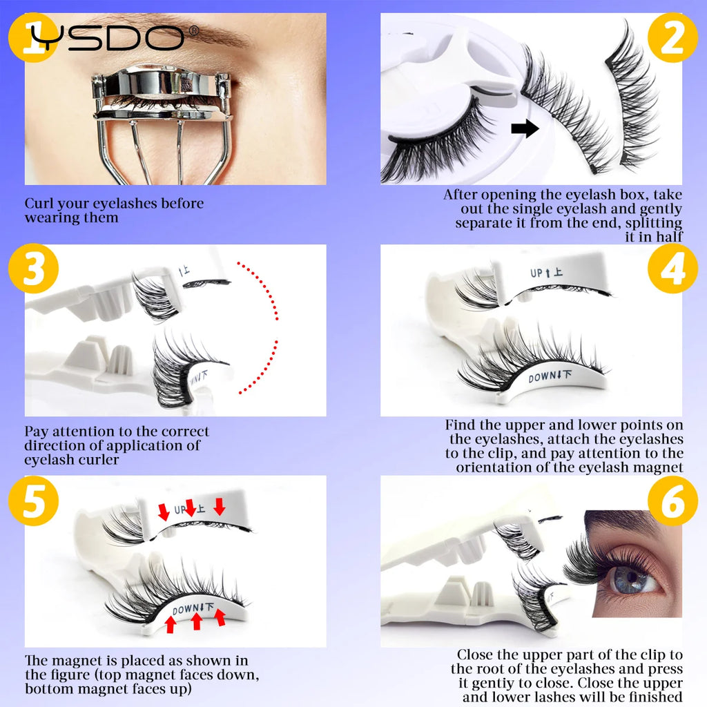 Gracefully Glowing™ Magnetic 3D Mink Lashes – Reusable, No-Glue Winged Lashes with Applicator