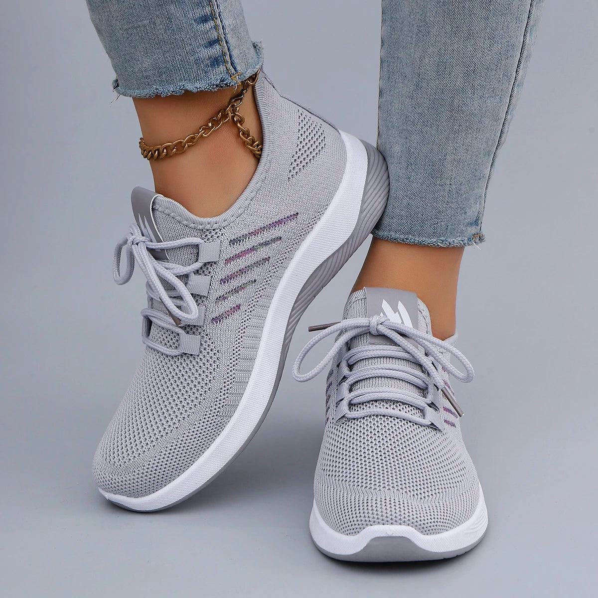 Spring & Autumn Women’s Casual Lace-Up Sneakers – Comfortable, Breathable, Lightweight & Wear-Resistant Sports Shoes