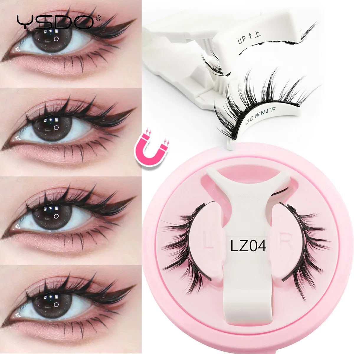 Gracefully Glowing™ Magnetic 3D Mink Lashes – Reusable, No-Glue Winged Lashes with Applicator