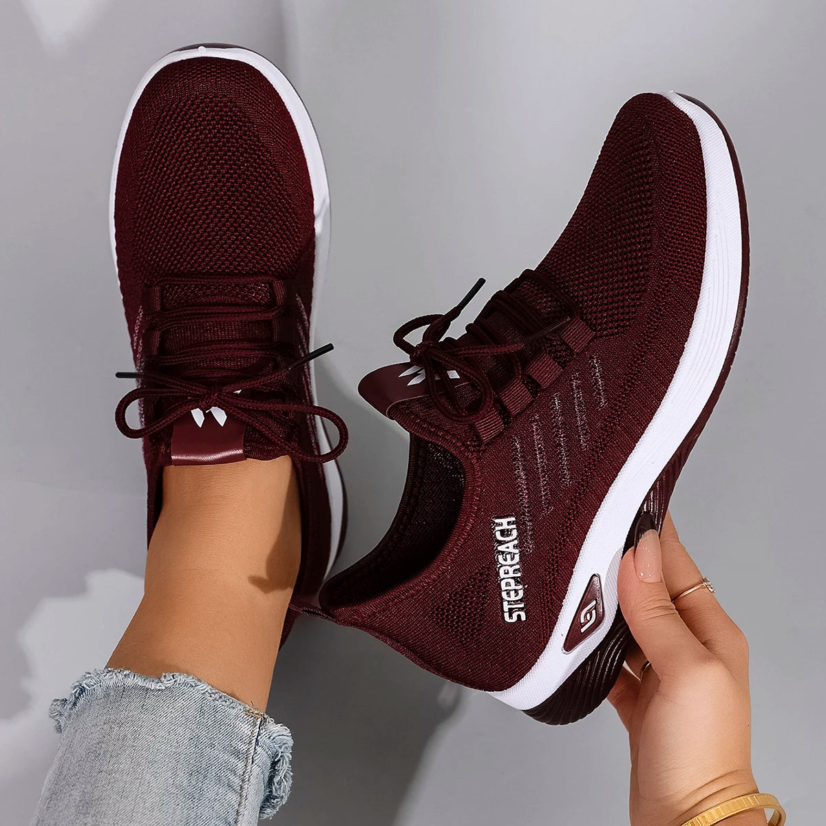 Spring & Autumn Women’s Casual Lace-Up Sneakers – Comfortable, Breathable, Lightweight & Wear-Resistant Sports Shoes