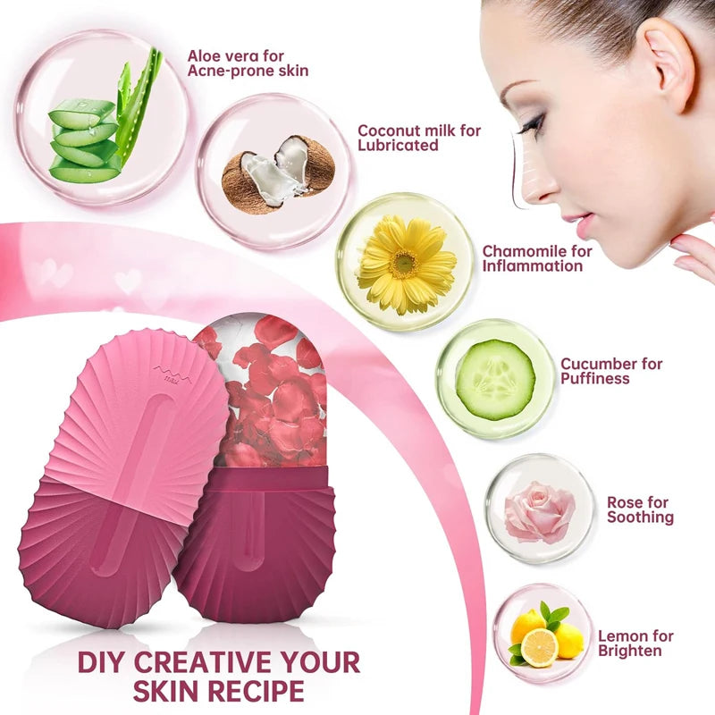 Gracefully Glowing Ice Face Roller – Silicone Mold for Puffiness & Pore Tightening
