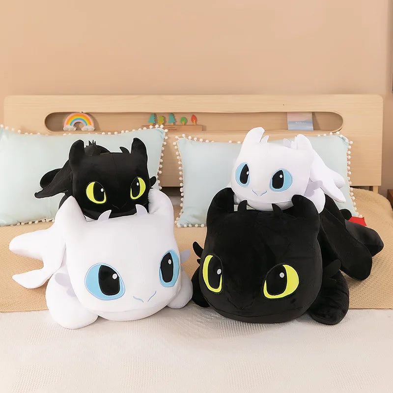 Night & Light Dragon Plush – 40cm Lying Stuffed Toy (Toothless Style)