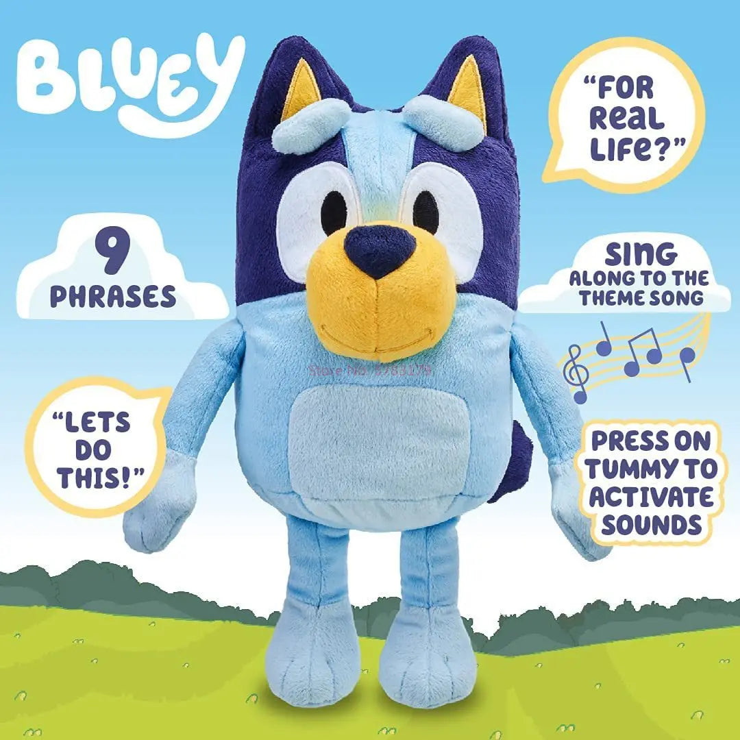 Bluey Talking Plush Toy Collection – Sound-Activated Cartoon Dogs (Gift Boxed)