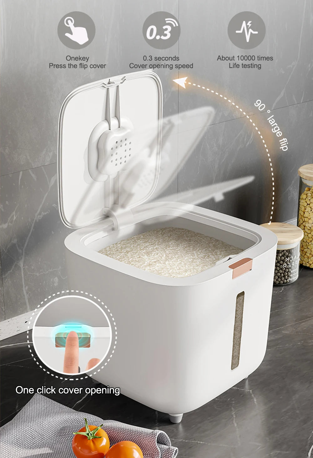 Gracefully Sealed™ Insect-Proof Grain Storage Bin – 5kg/10kg